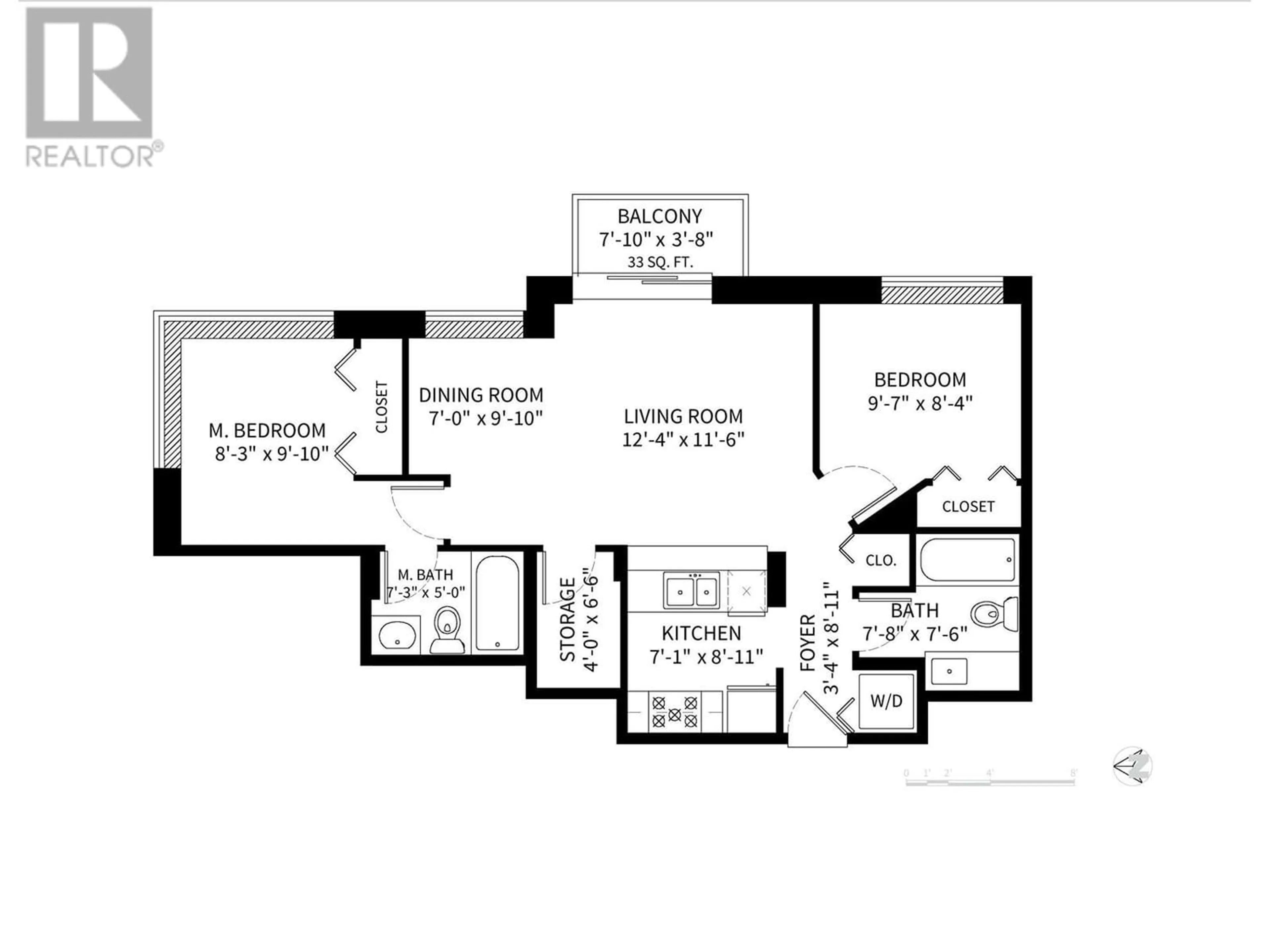 Floor plan for 604 1295 RICHARDS STREET, Vancouver British Columbia V6B1B7