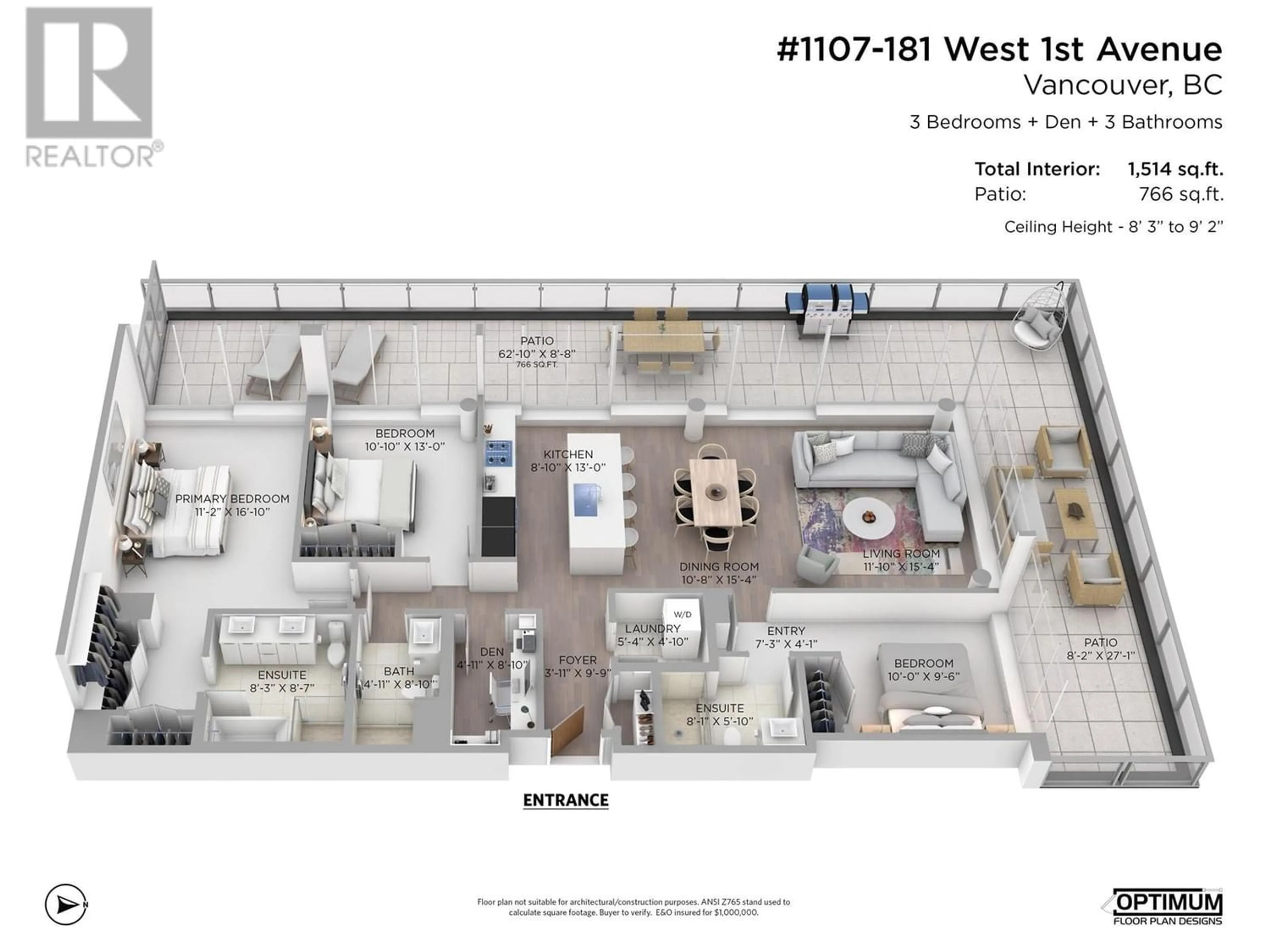 Floor plan for 1107 181 W 1ST AVENUE, Vancouver British Columbia V5Y0E3