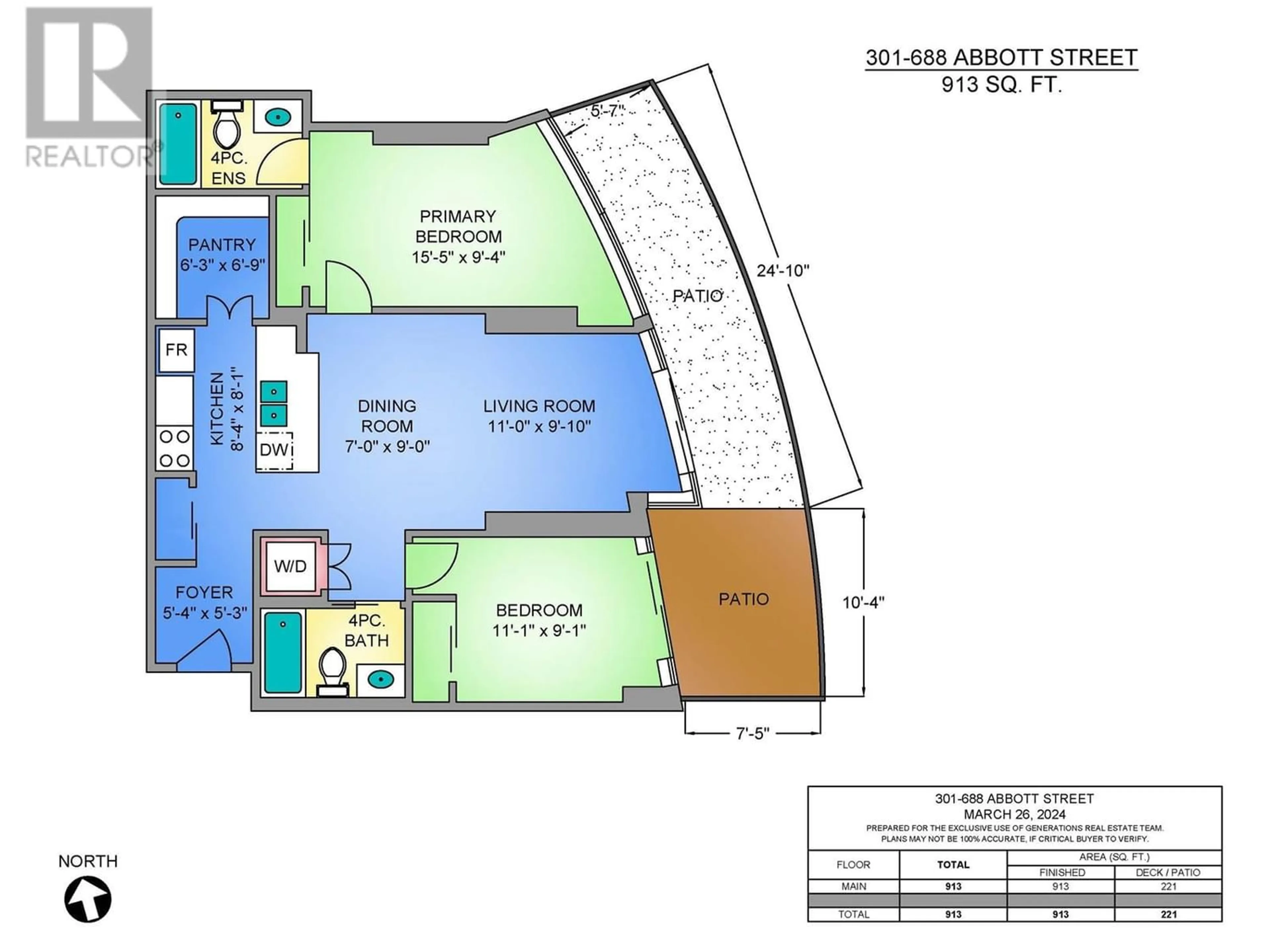 Floor plan for 301 688 ABBOTT STREET, Vancouver British Columbia V6B0B9