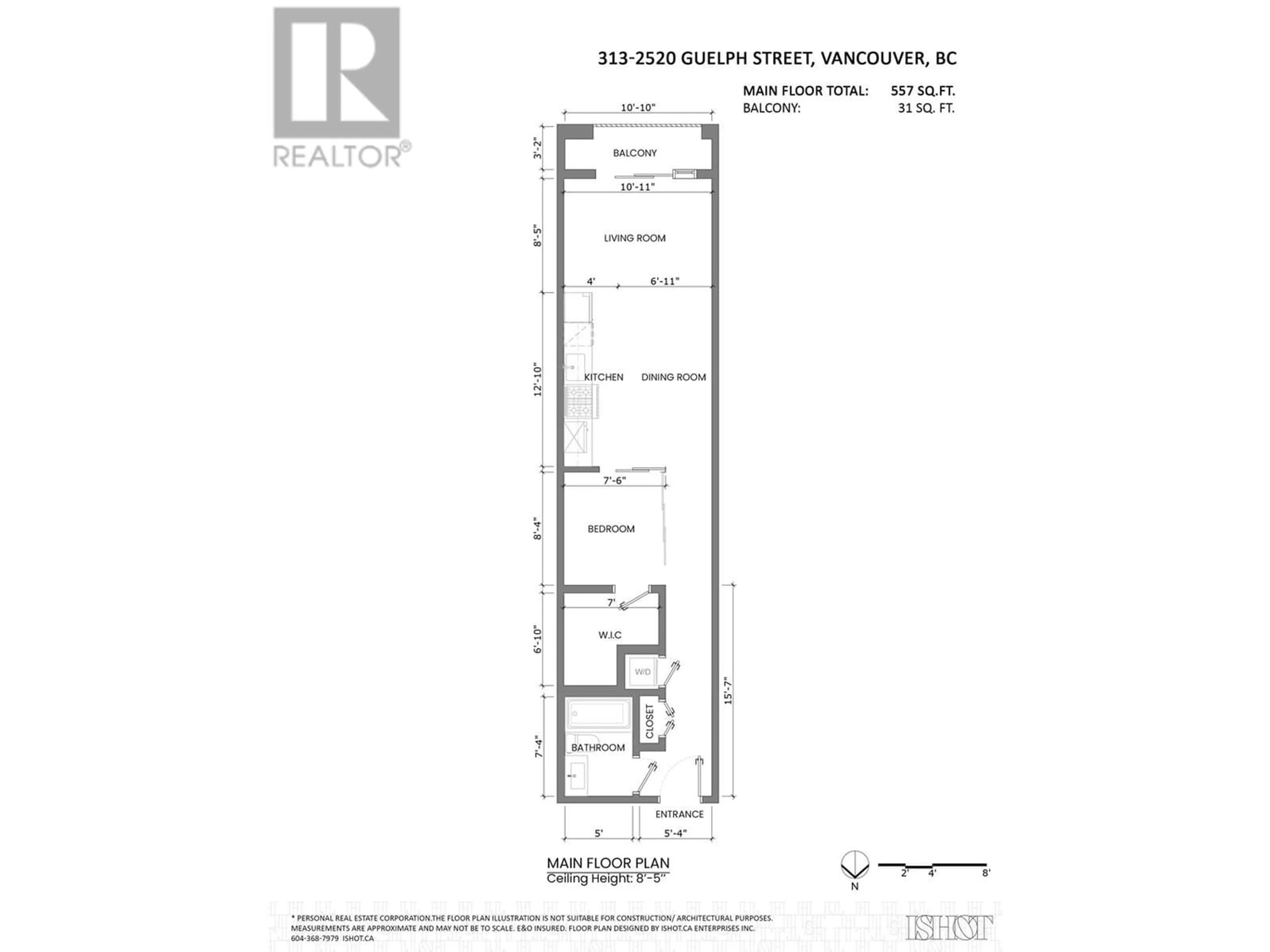 Floor plan for 313 2520 GUELPH STREET, Vancouver British Columbia V5T0K7