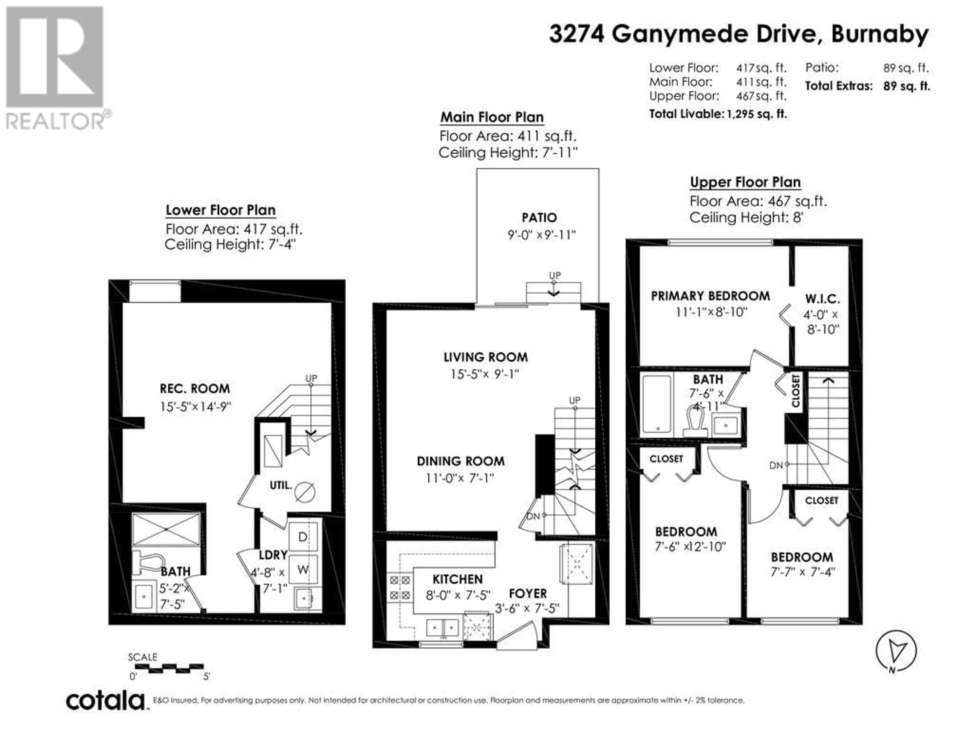 Floor plan for 3274 GANYMEDE DRIVE, Burnaby British Columbia V3J1A4