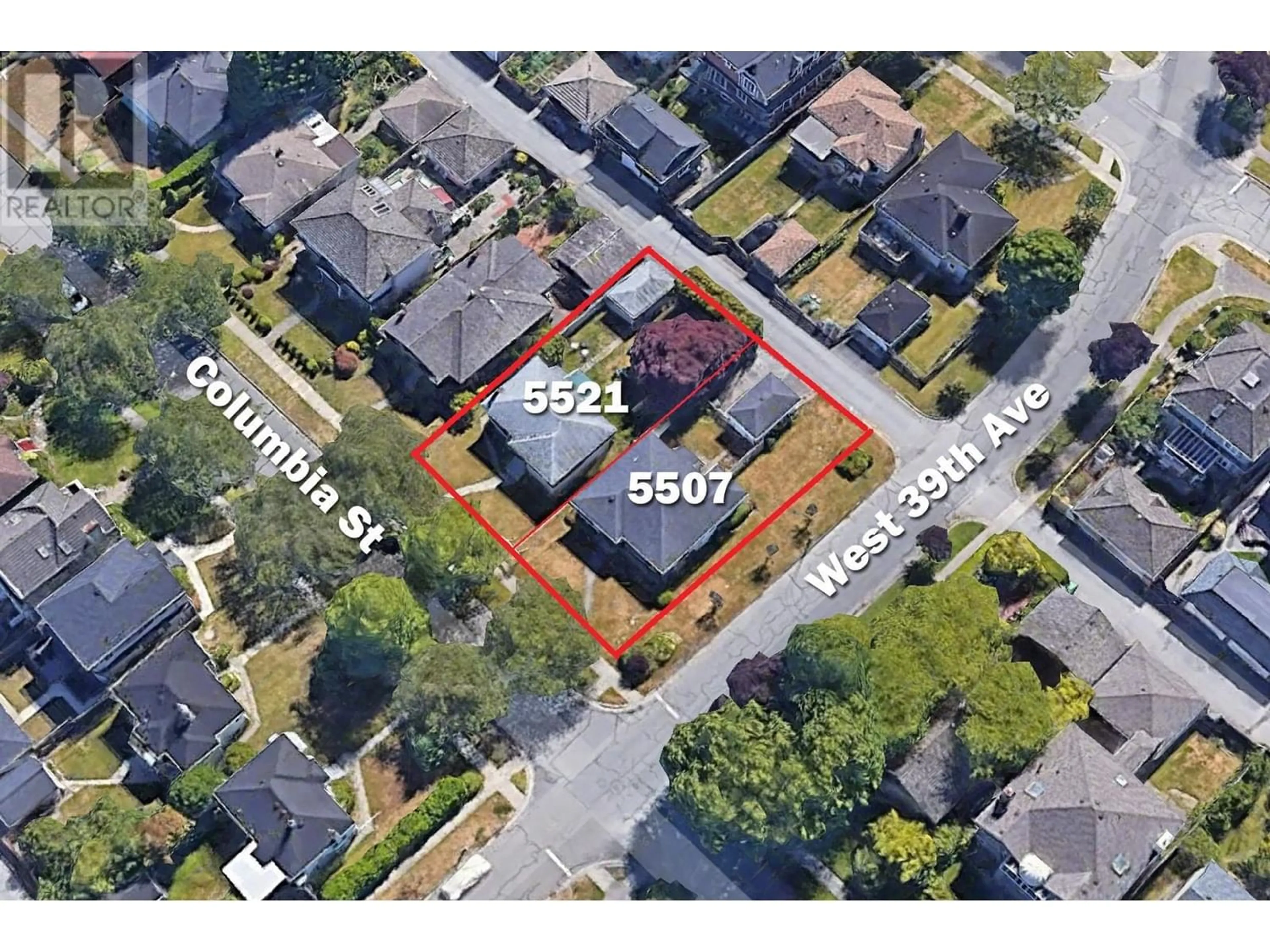 A pic from outside/outdoor area/front of a property/back of a property/a pic from drone, street for 5521 COLUMBIA STREET, Vancouver British Columbia V5Y3H5