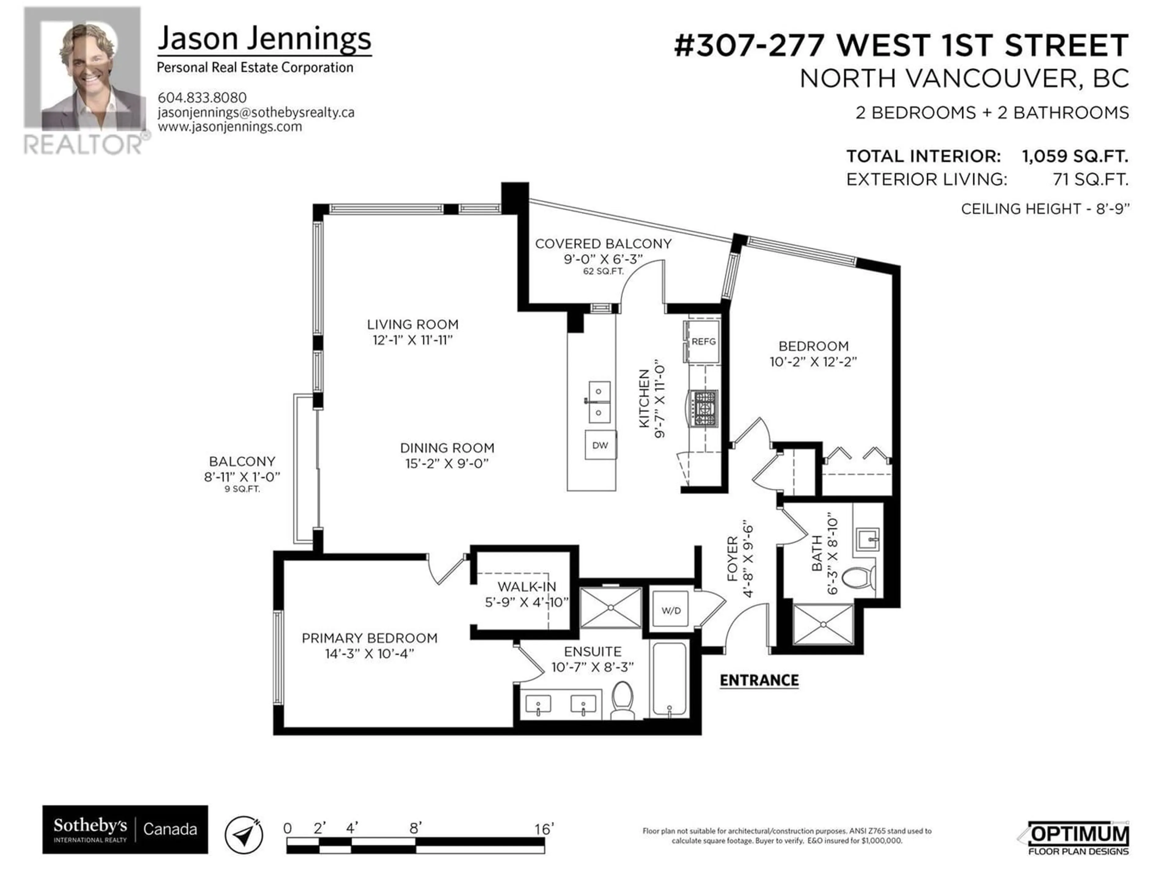 Floor plan for 307 277 W 1ST STREET, North Vancouver British Columbia V7M0E8