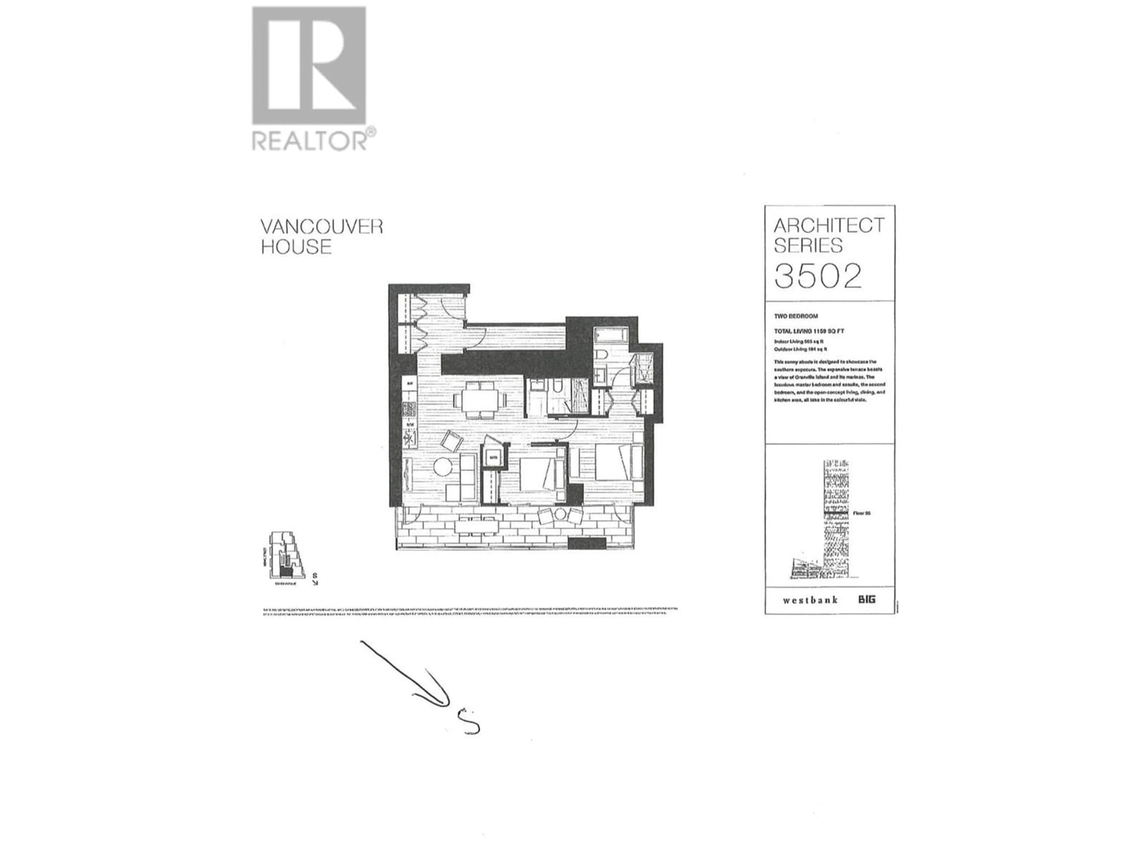 Floor plan for 3502 1480 HOWE STREET, Vancouver British Columbia V6Z0G5