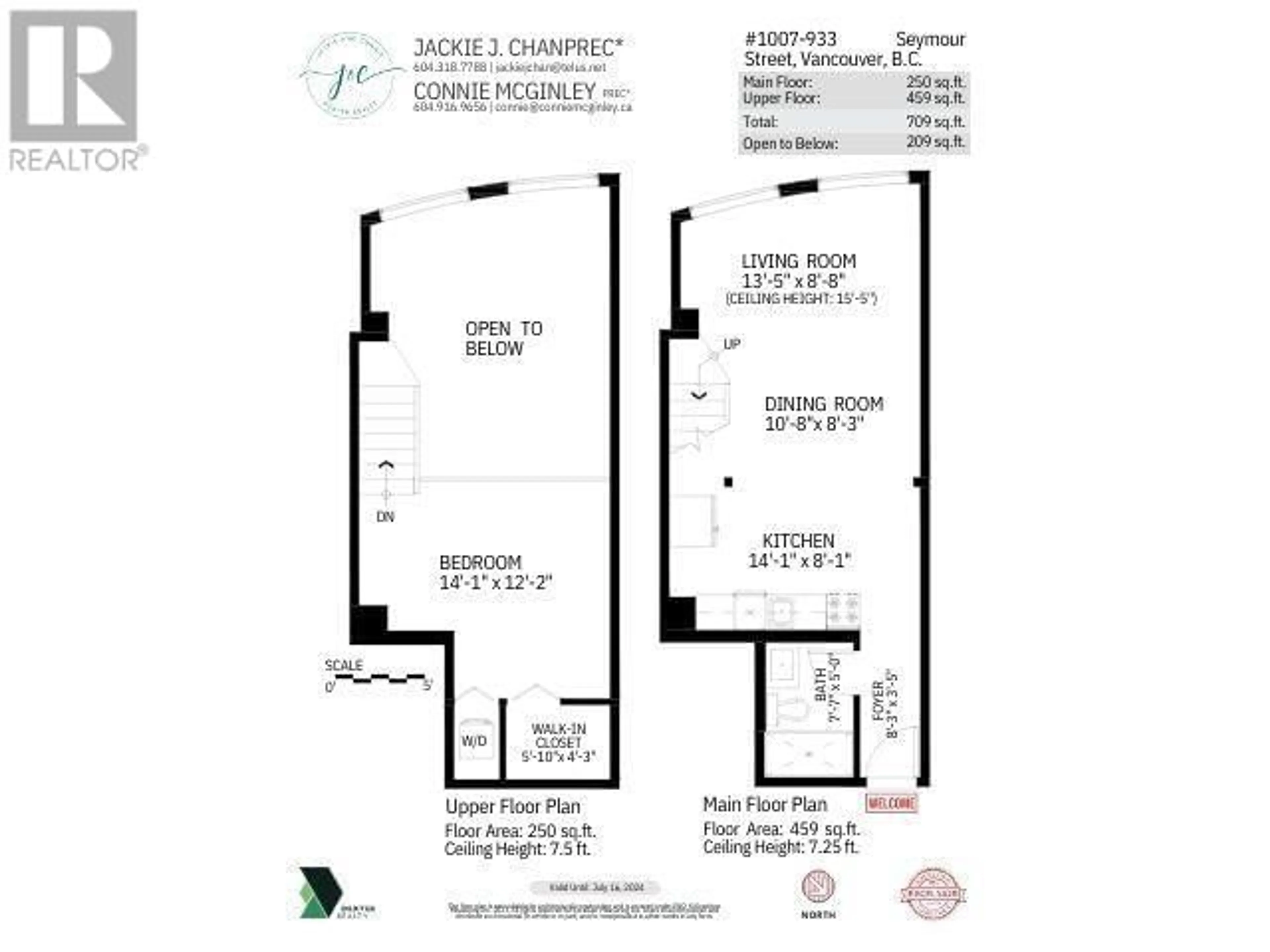 Floor plan for 1007 933 SEYMOUR STREET, Vancouver British Columbia V6B6L6