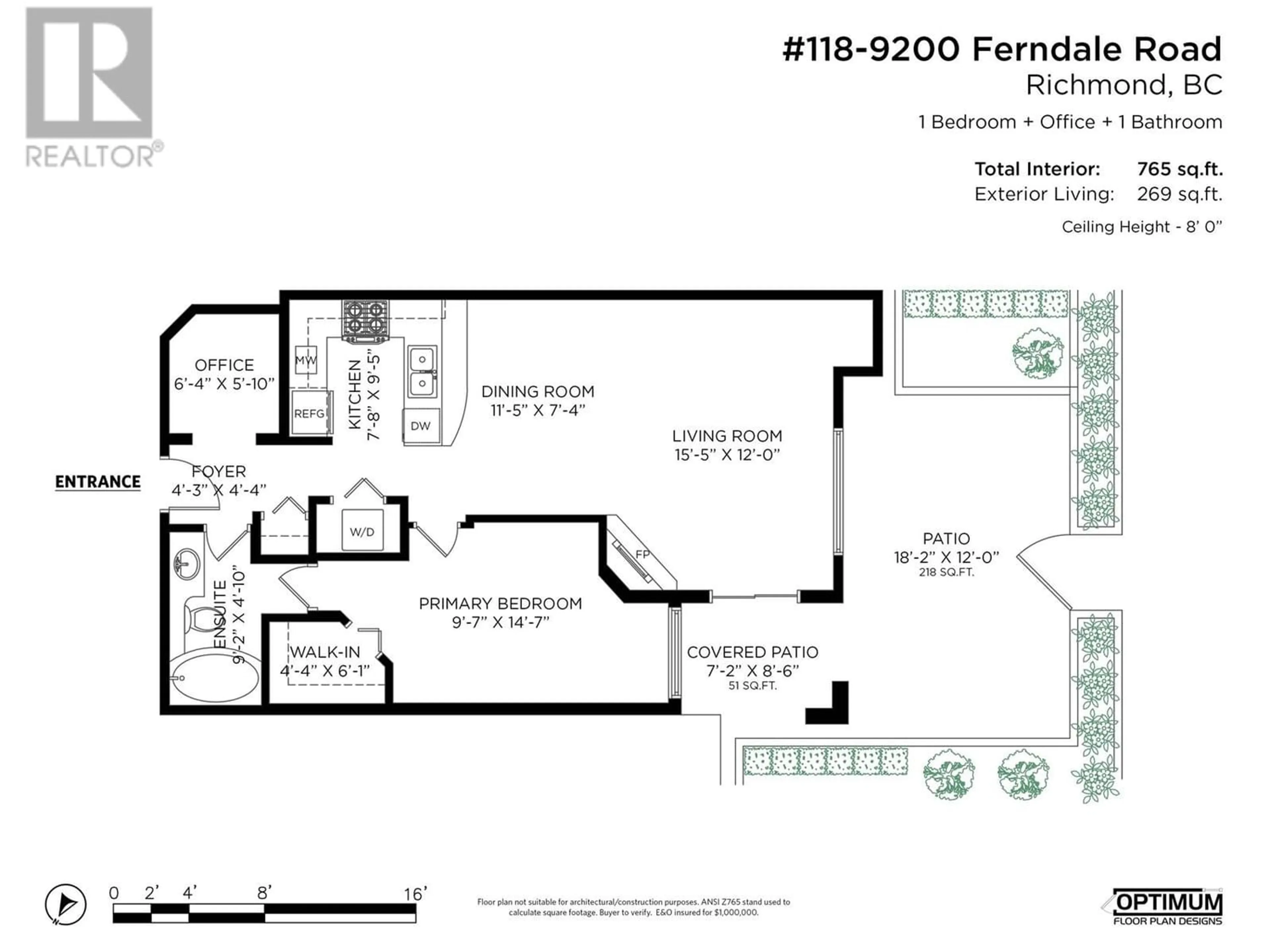 Floor plan for 118 9200 FERNDALE ROAD, Richmond British Columbia V6Y4L2