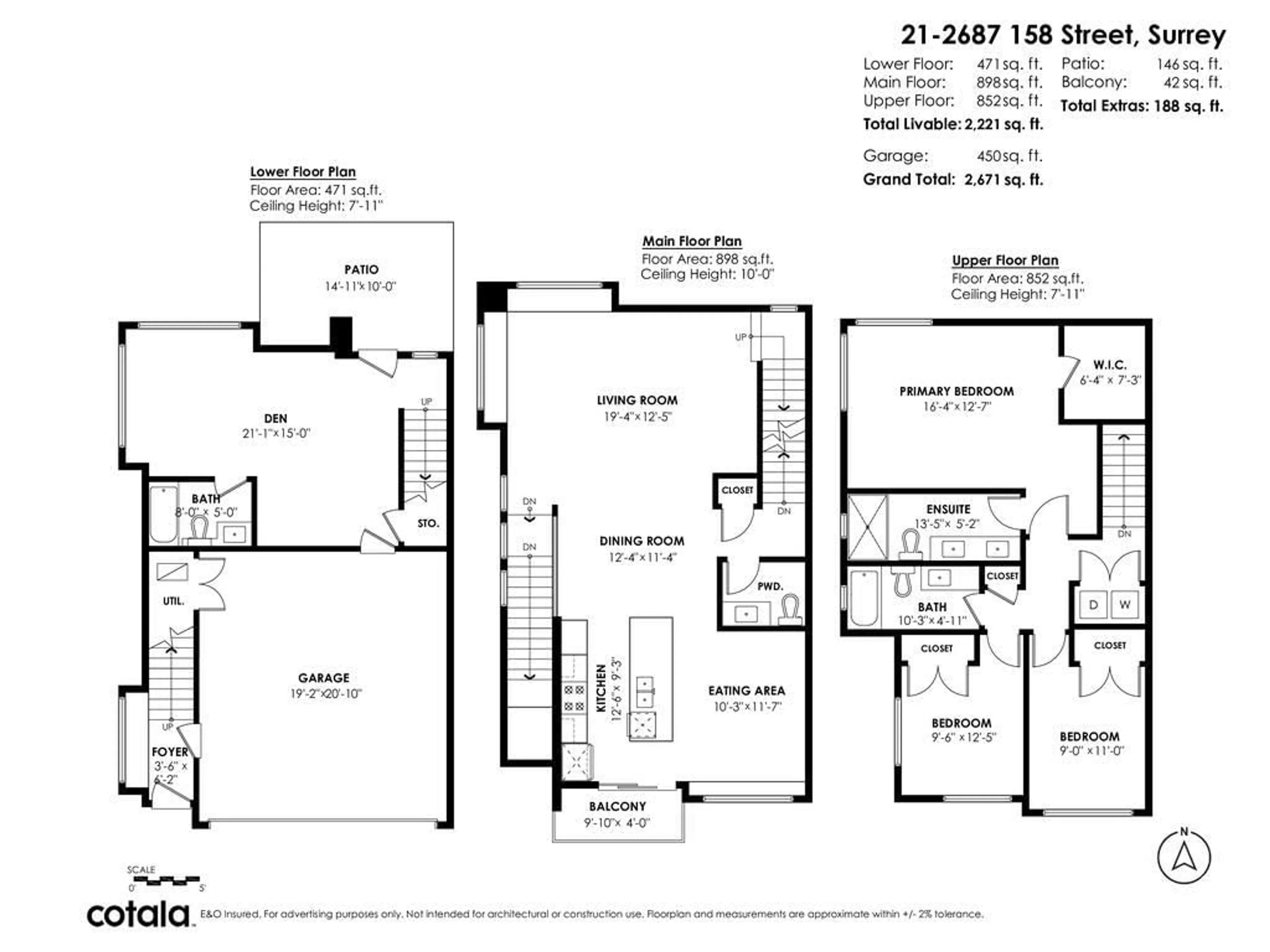 Floor plan for 21 2687 158 STREET, Surrey British Columbia V3Z6V6