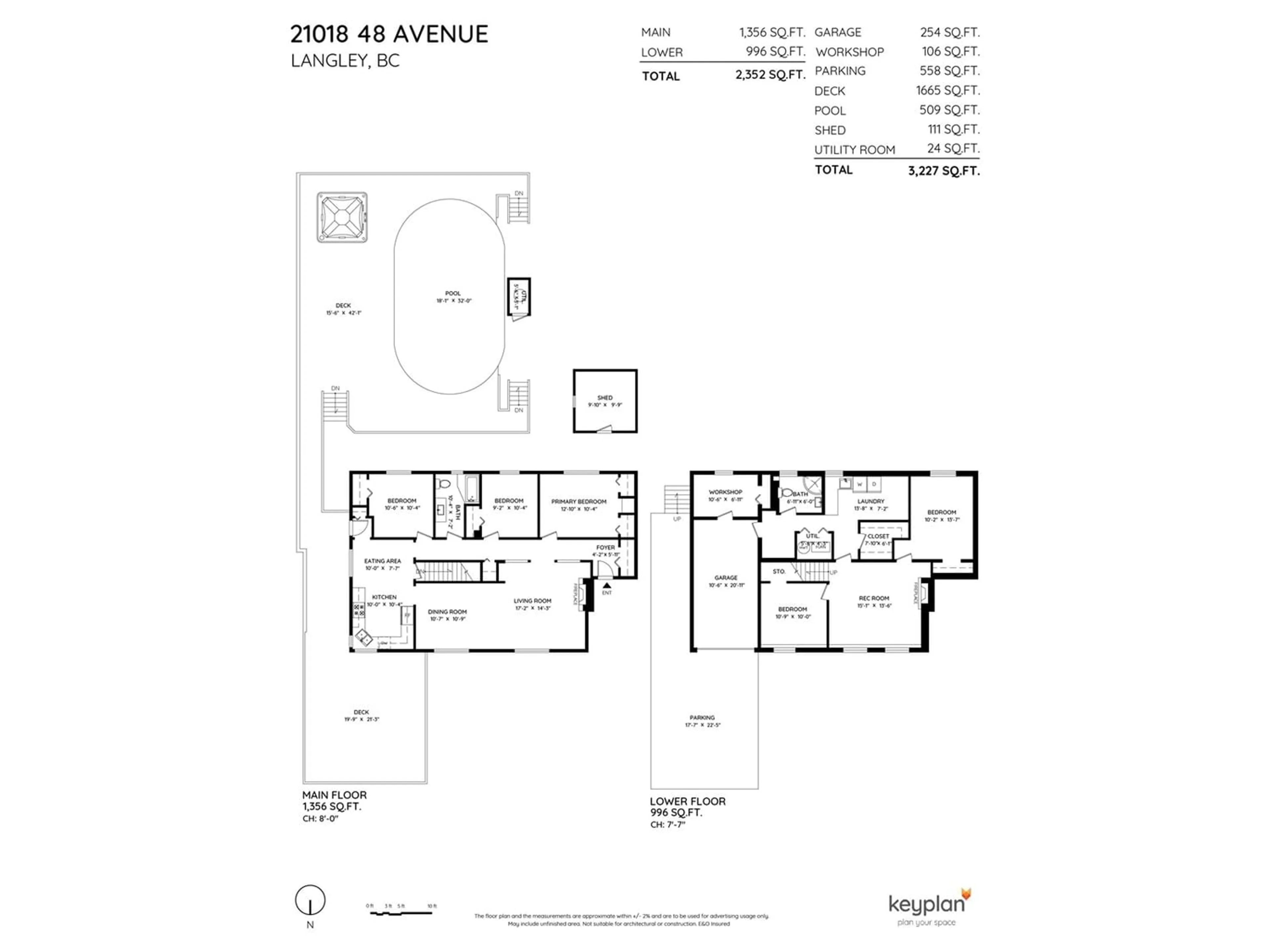 Floor plan for 21018 48 AVENUE, Langley British Columbia V3A3M2