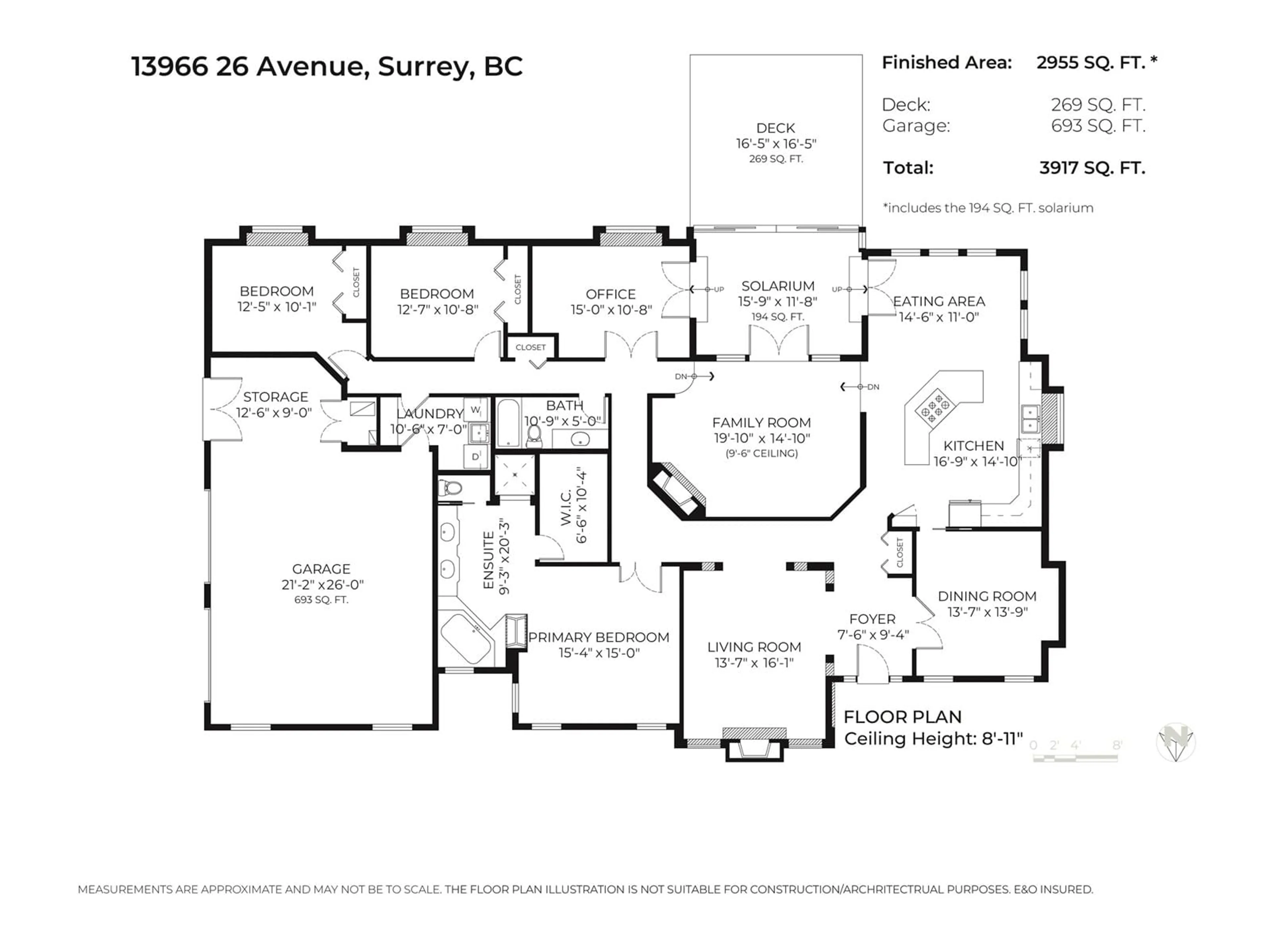 Floor plan for 13966 26 AVENUE, Surrey British Columbia V4P2L9