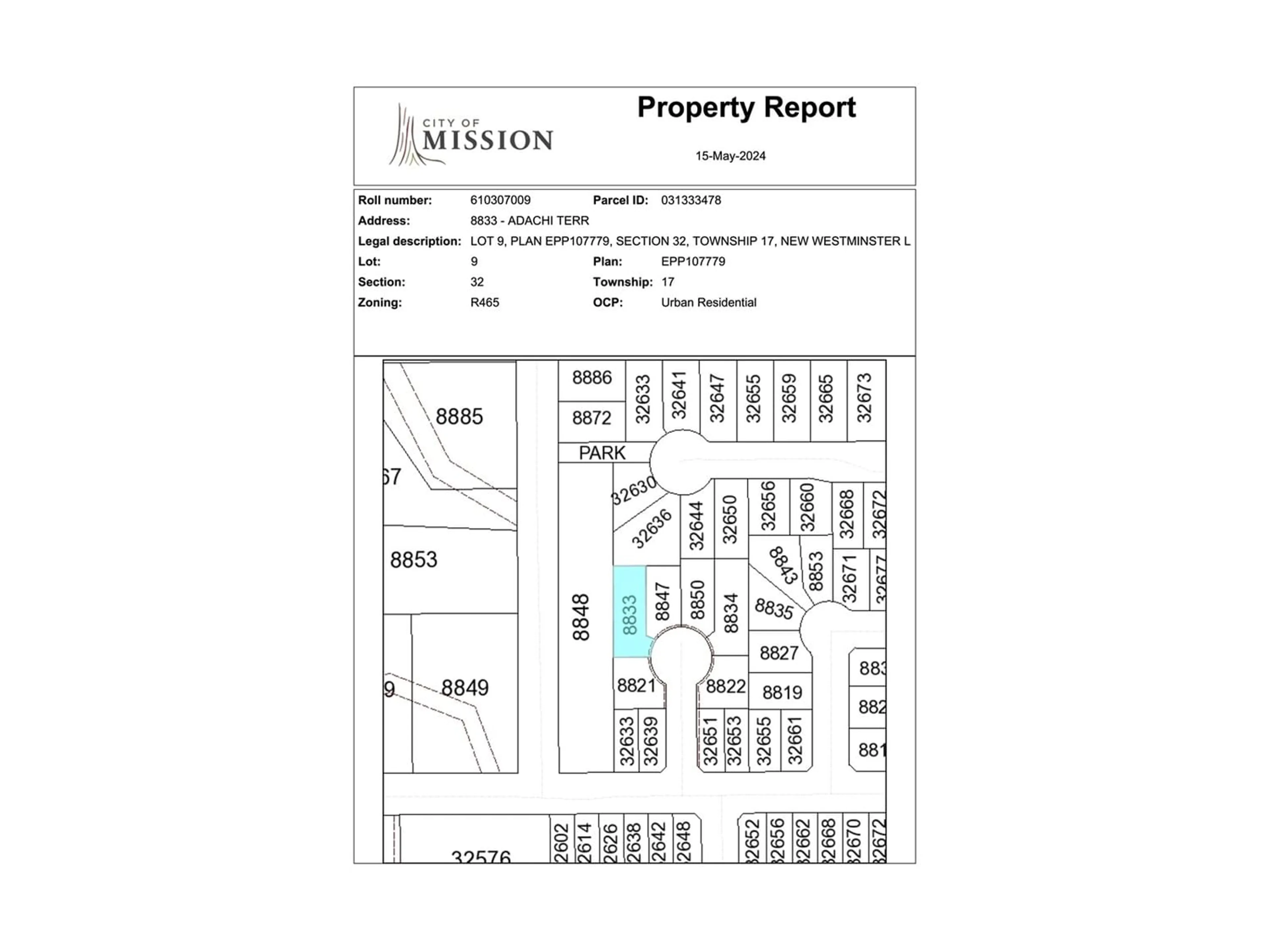 Floor plan for 8833 ADACHI TERRACE, Mission British Columbia V4S1A4