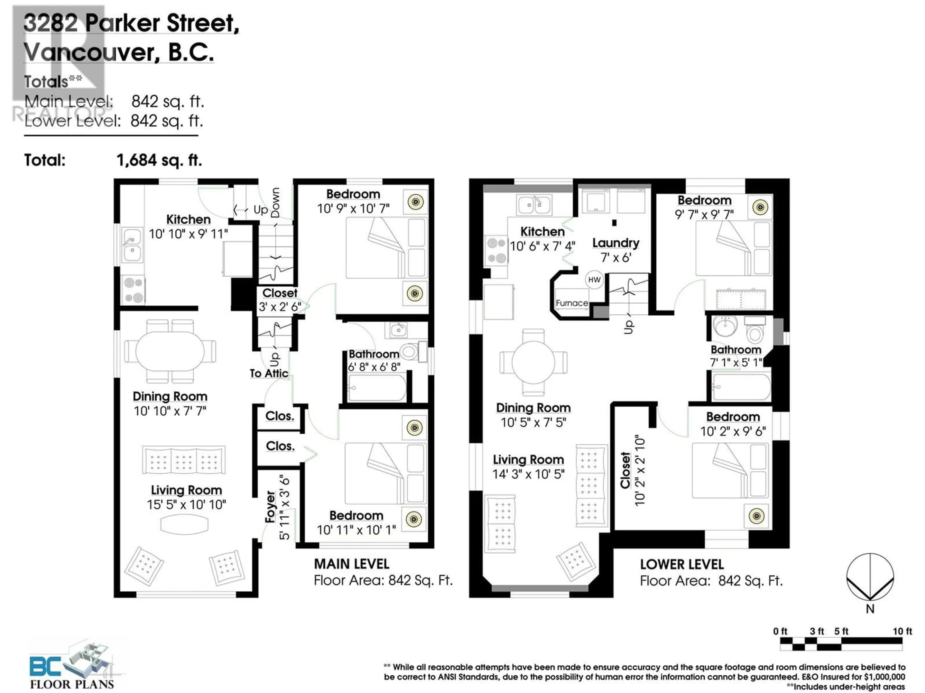 Floor plan for 3282 PARKER STREET, Vancouver British Columbia V5K2V8