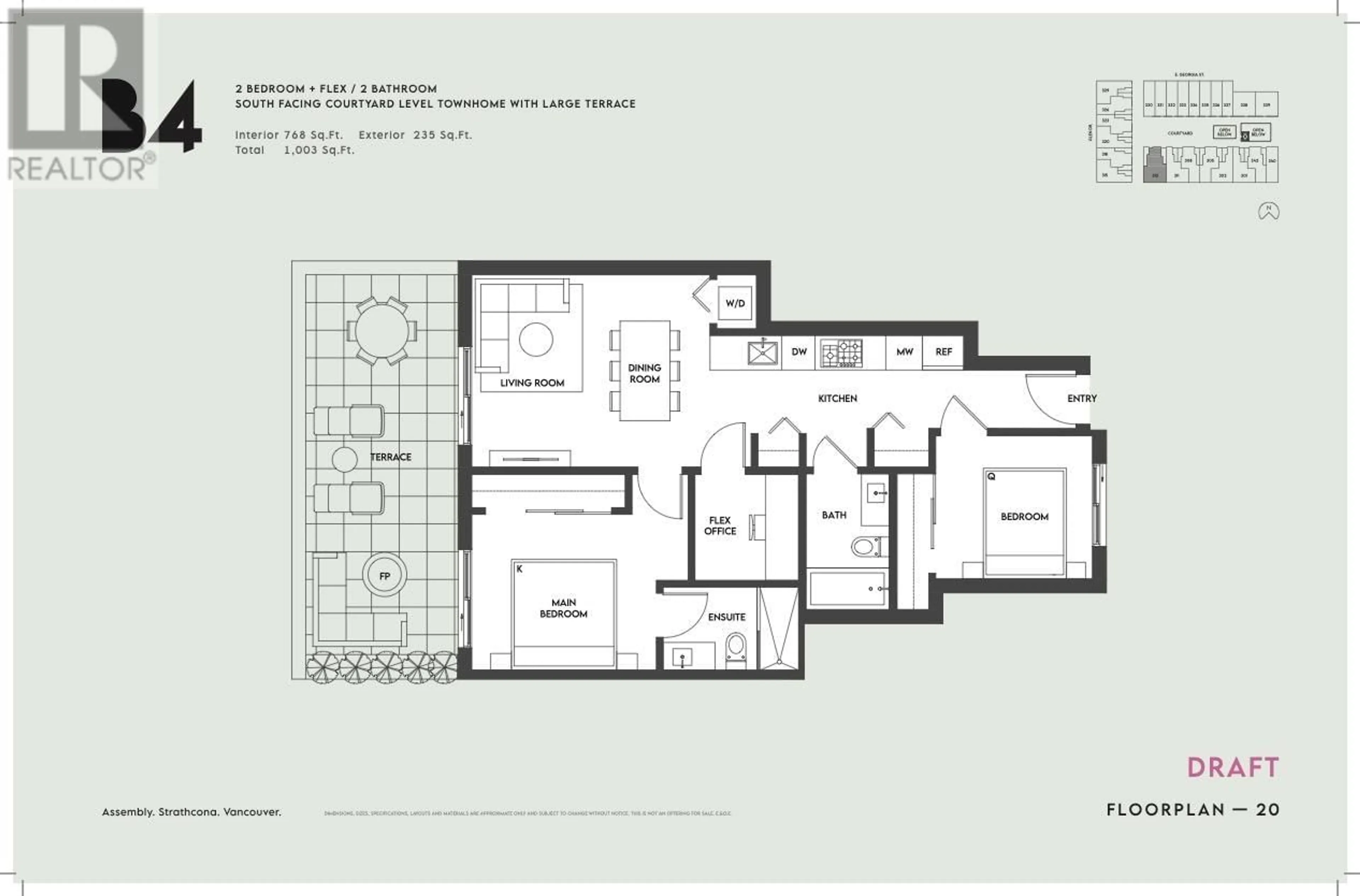 Floor plan for 313 1128 E GEORGIA STREET, Vancouver British Columbia V6A1Z3