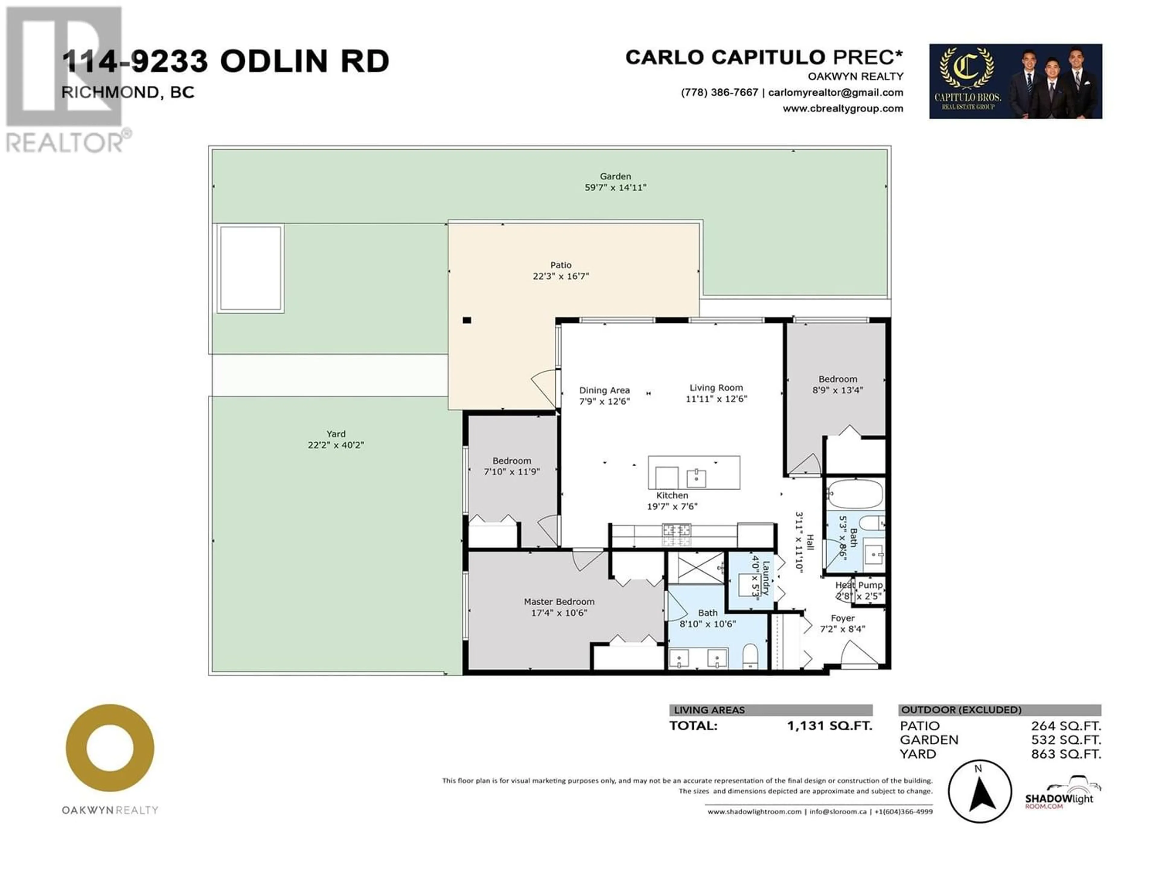 Floor plan for 114 9233 ODLIN ROAD, Richmond British Columbia V6X0V4