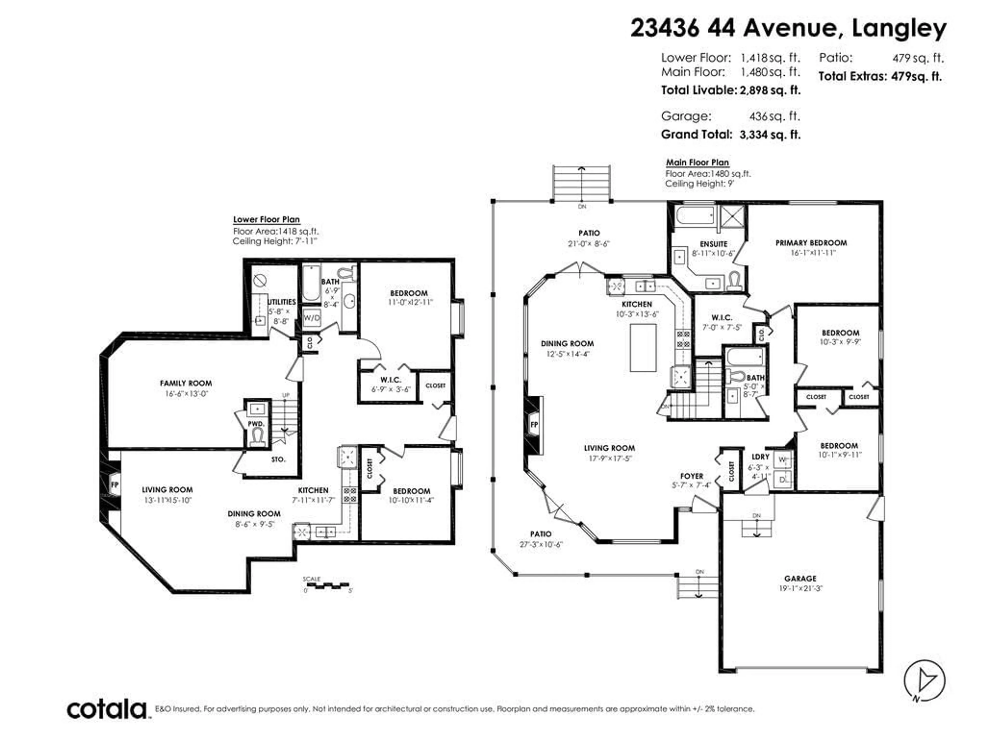 Floor plan for 23436 44 AVENUE, Langley British Columbia V2Z2V2