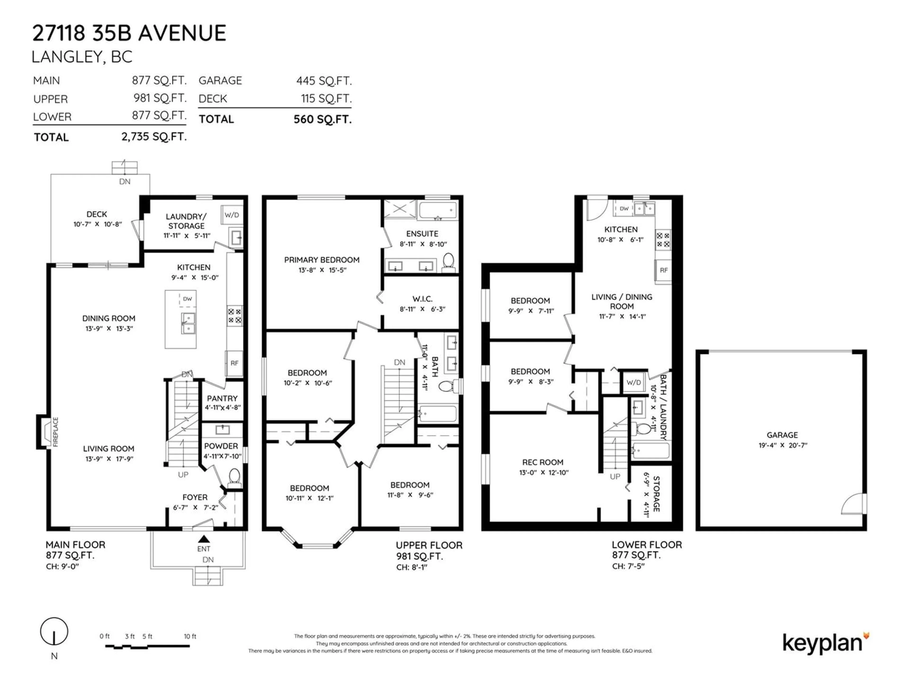 Floor plan for 27118 35B AVENUE, Langley British Columbia V4W0C3