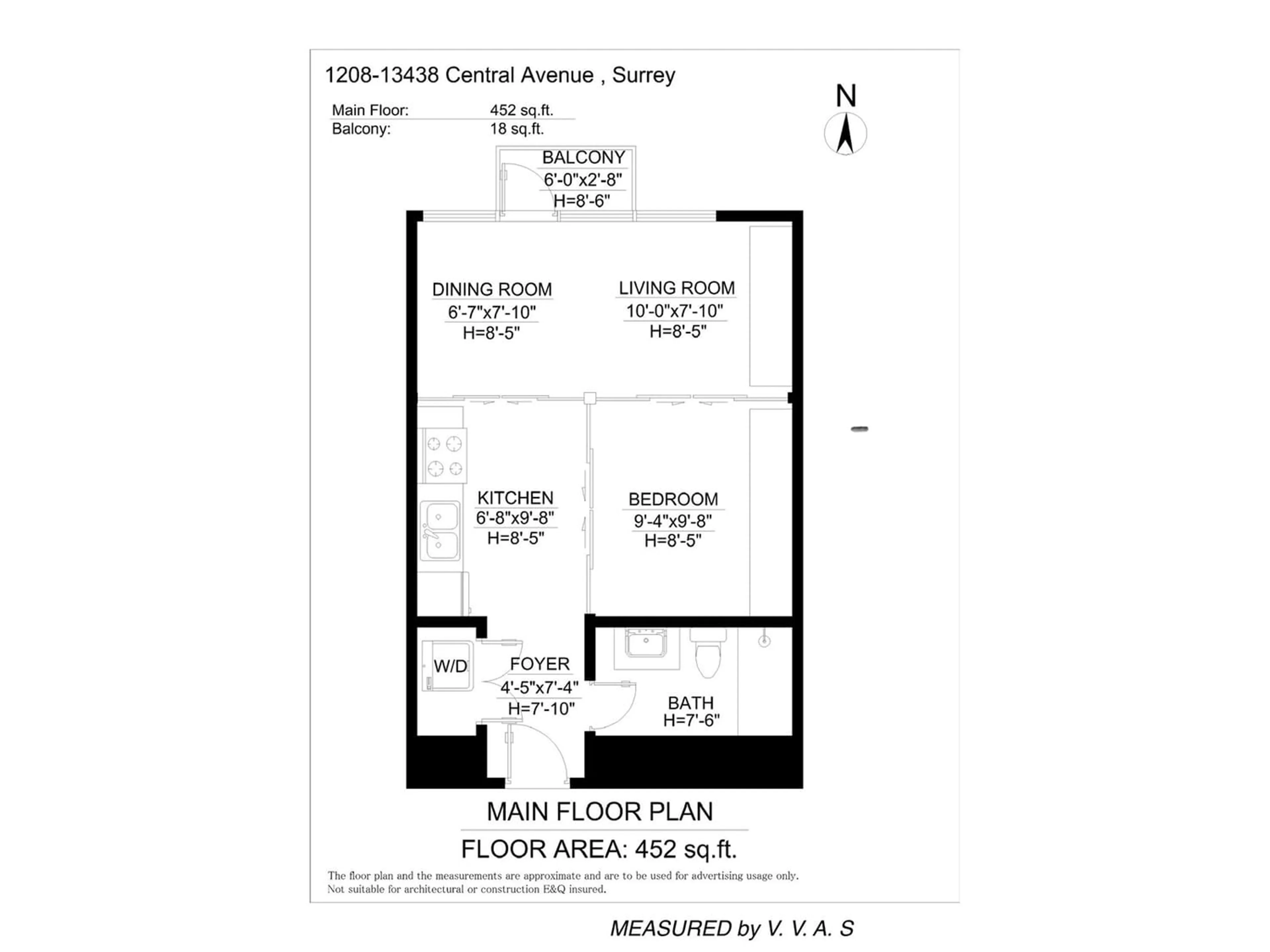 Floor plan for 1208 13438 CENTRAL AVENUE, Surrey British Columbia V3T0N2