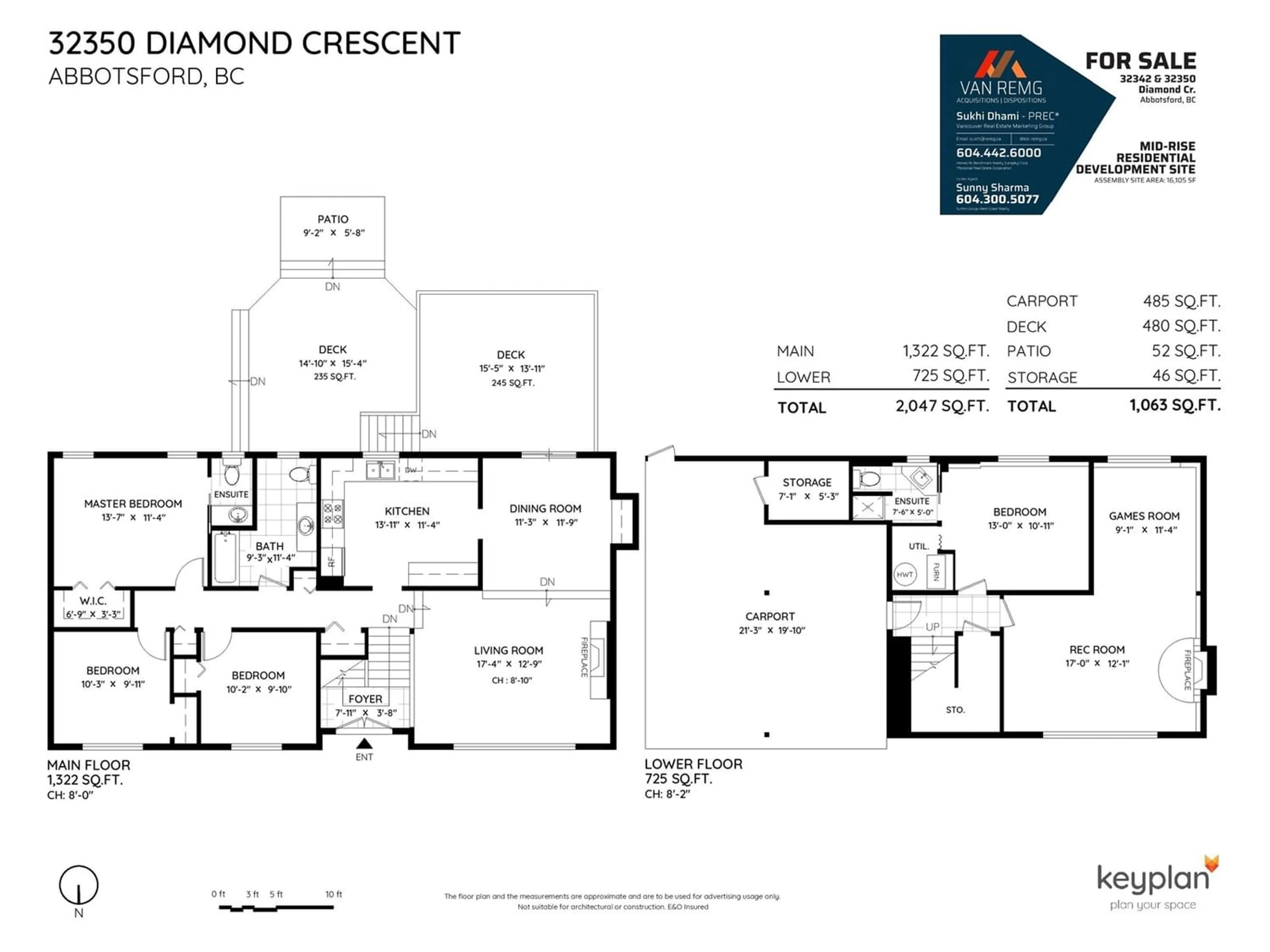 Floor plan for 32350 DIAMOND CRESCENT, Abbotsford British Columbia V2T2L7