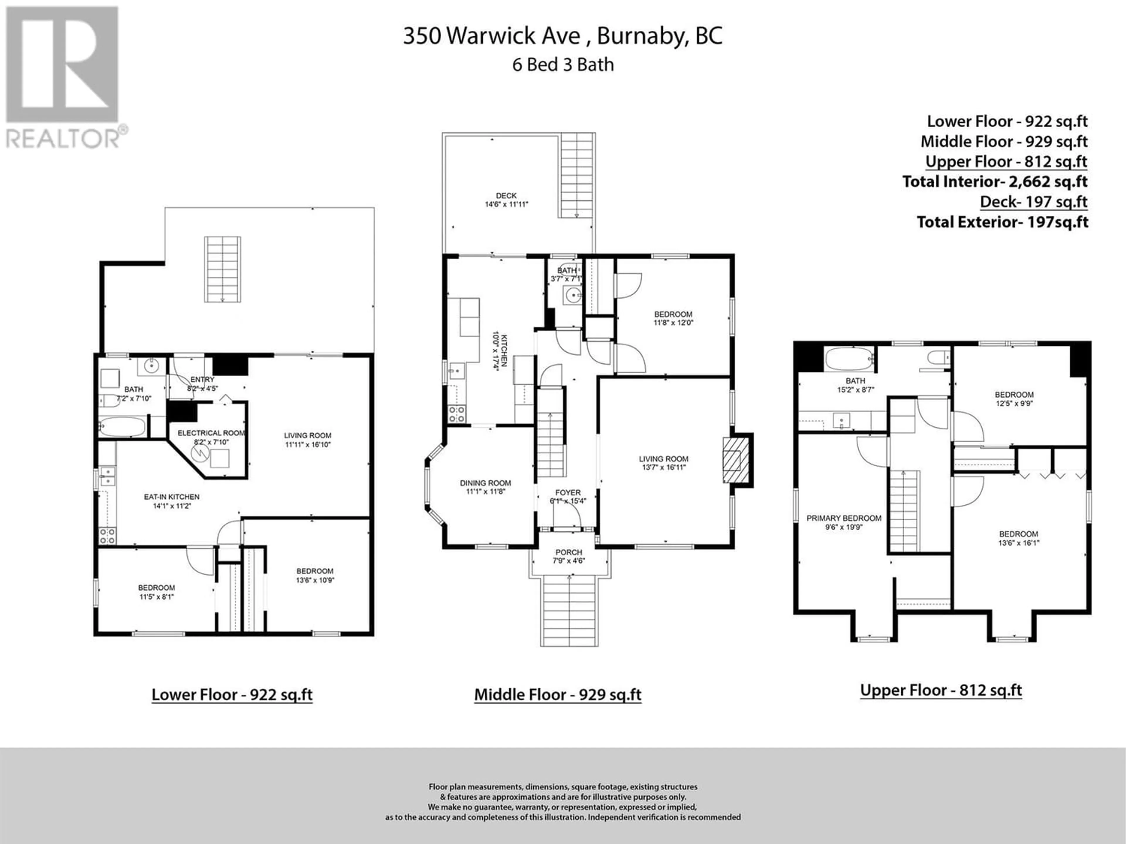 Floor plan for 350 WARWICK AVENUE, Burnaby British Columbia V5B3X4