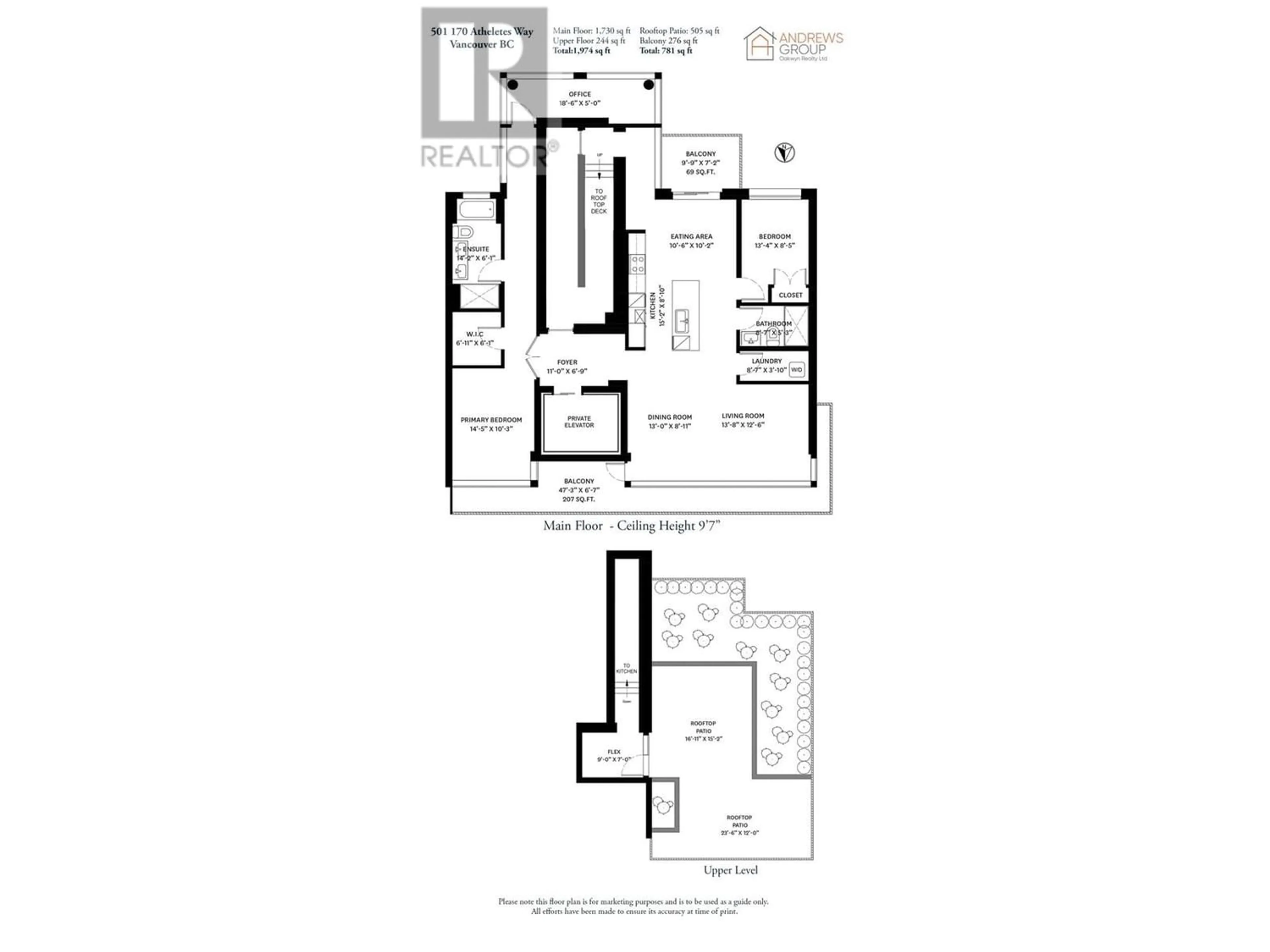 Floor plan for 501 170 ATHLETES WAY, Vancouver British Columbia V5Y0B5