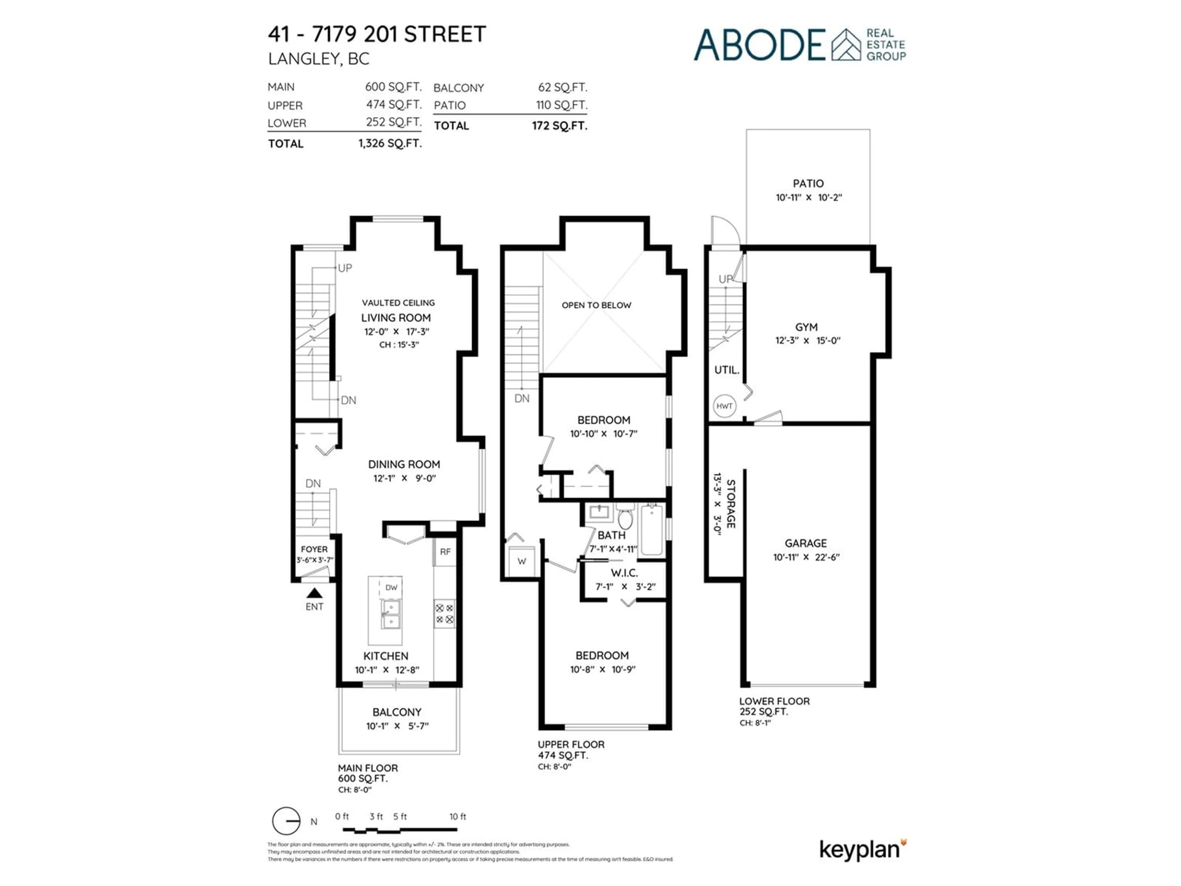 Floor plan for 41 7179 201 STREET, Langley British Columbia V2Y2Y9