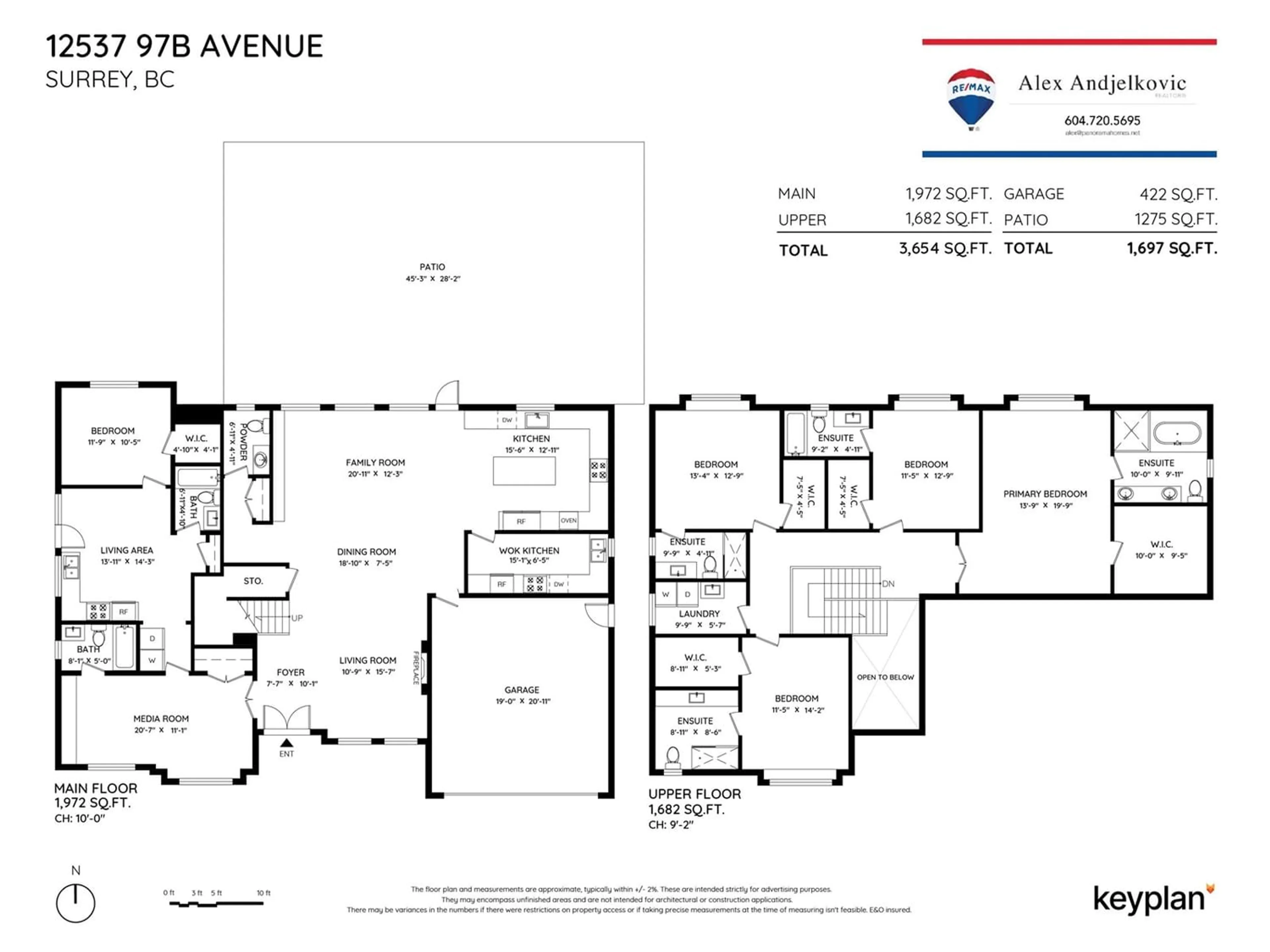 Floor plan for 12537 97B AVENUE, Surrey British Columbia V3V2H9