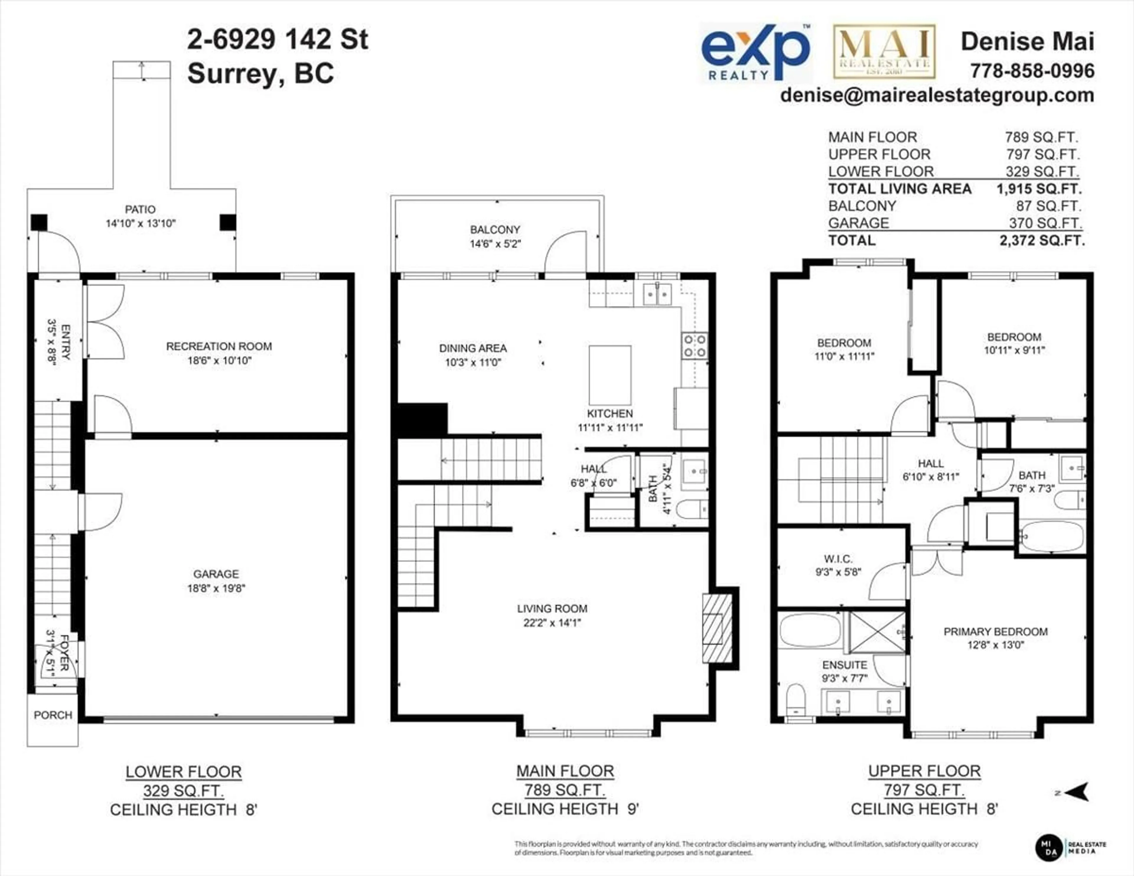 Floor plan for 2 6929 142 STREET, Surrey British Columbia V3W5N1