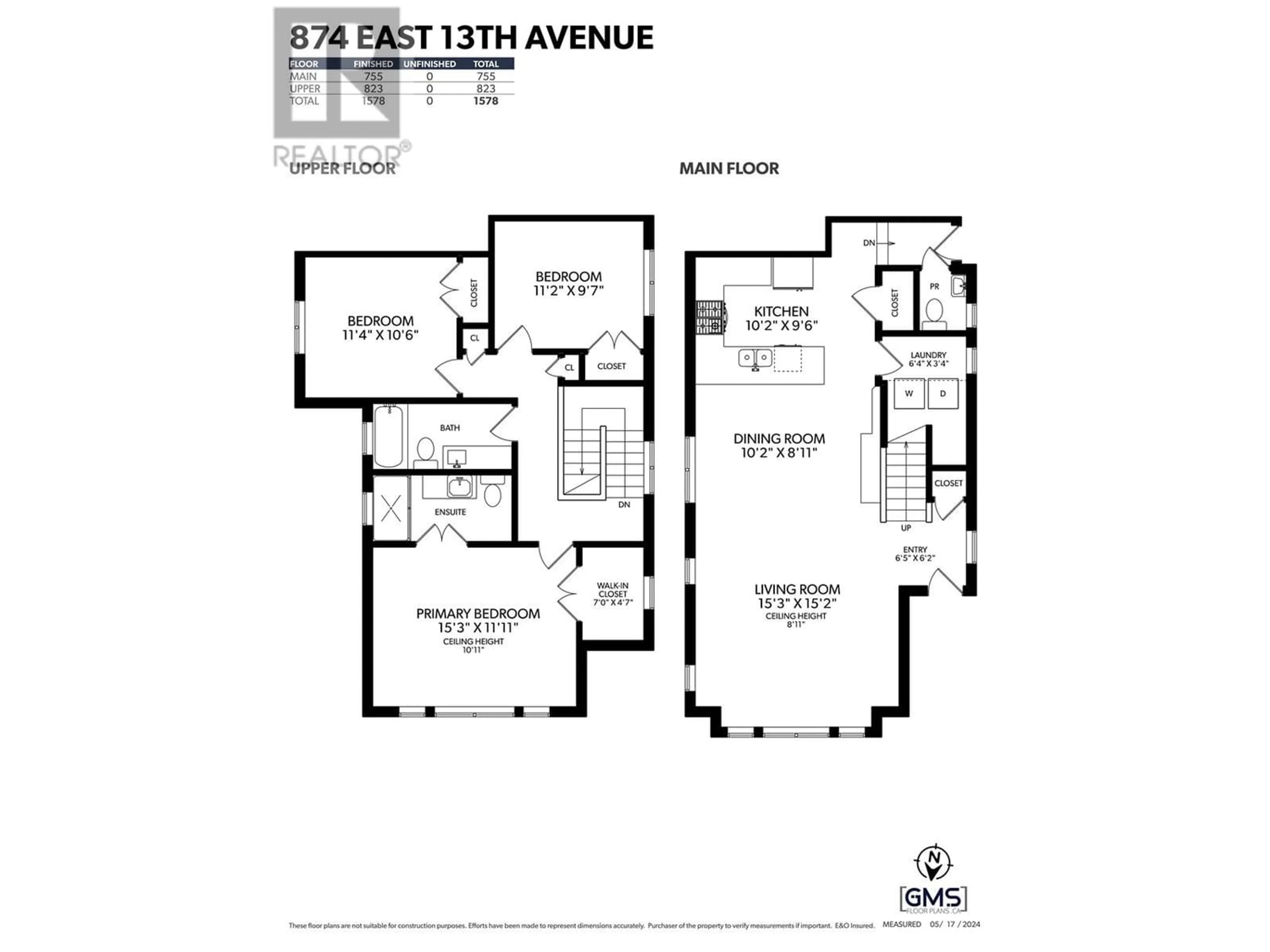 Floor plan for 874 E 13TH AVENUE, Vancouver British Columbia V5T2L5