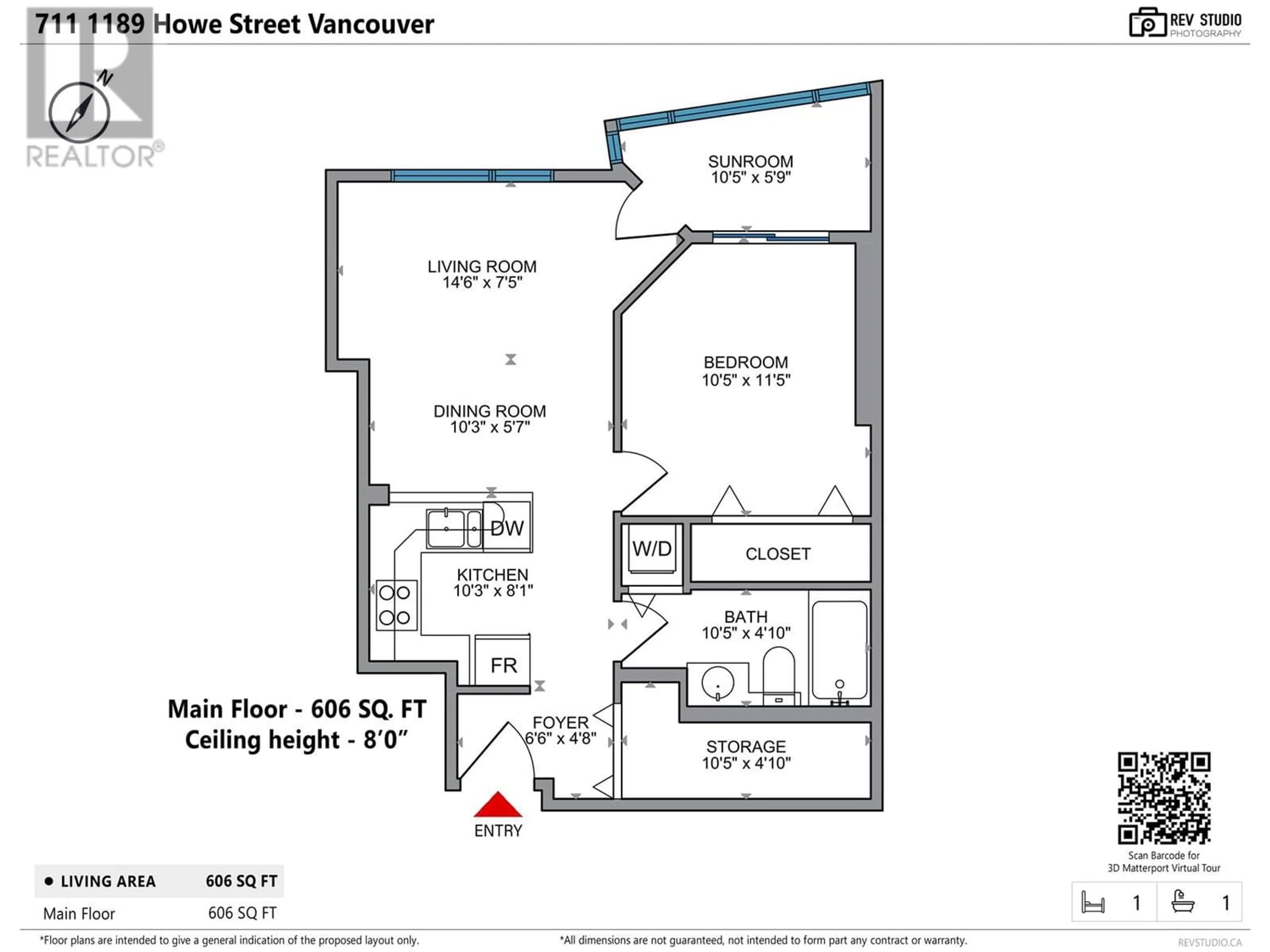Floor plan for 711 1189 HOWE STREET, Vancouver British Columbia V6Z2X4
