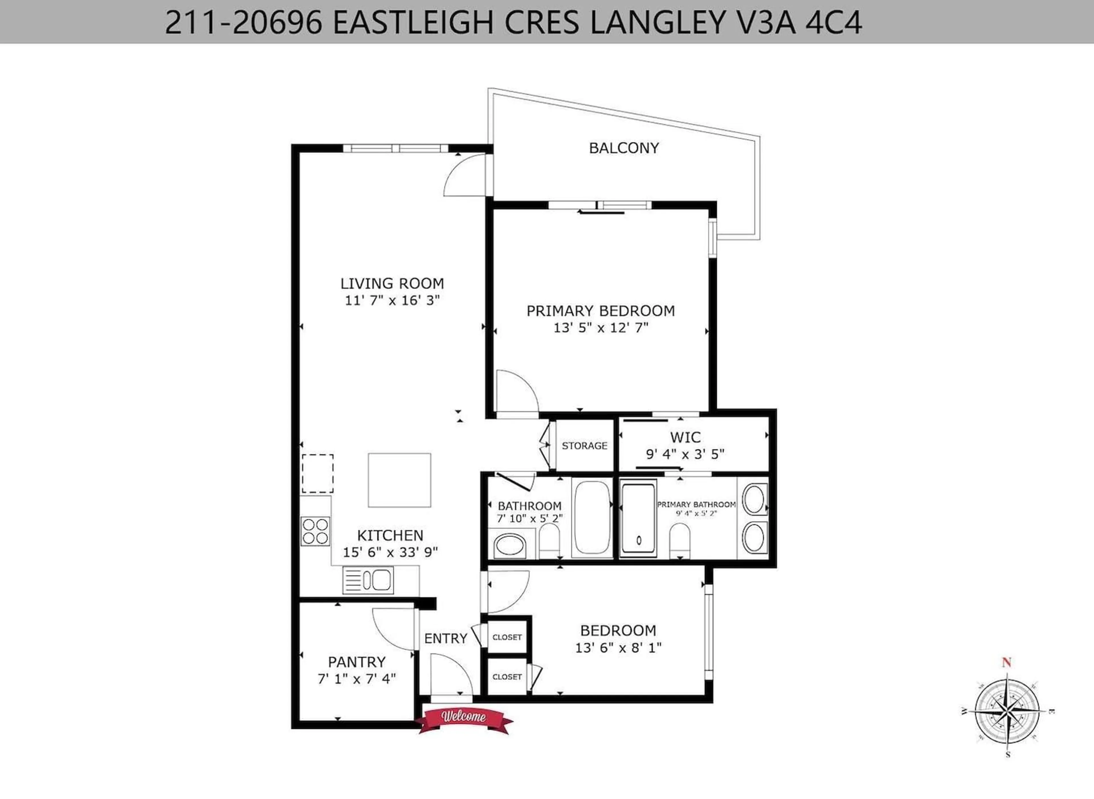 Floor plan for 211 20696 EASTLEIGH CRESCENT, Langley British Columbia V3A4C4