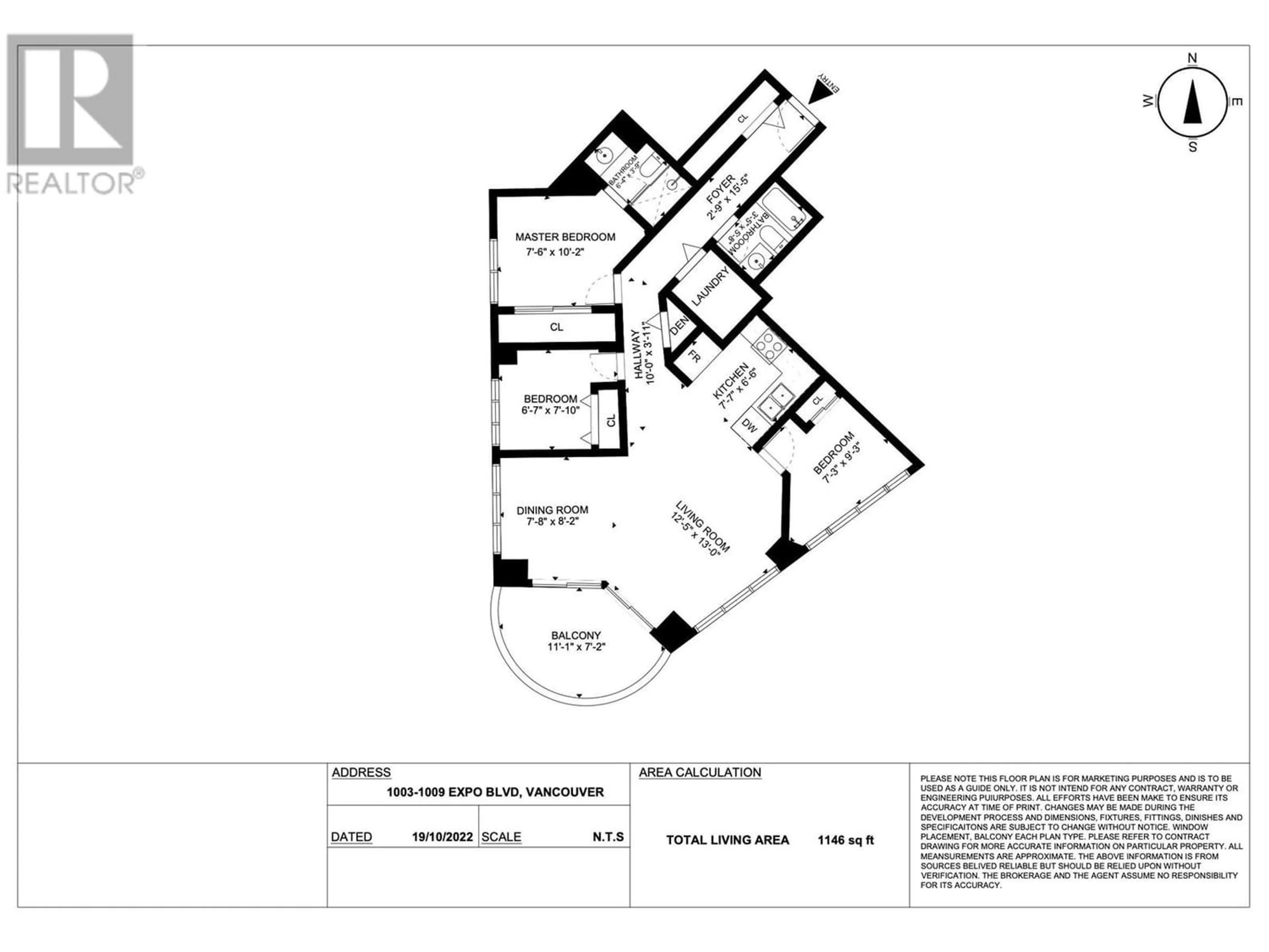 Floor plan for 1003 1009 EXPO BOULEVARD, Vancouver British Columbia V6Z2V9