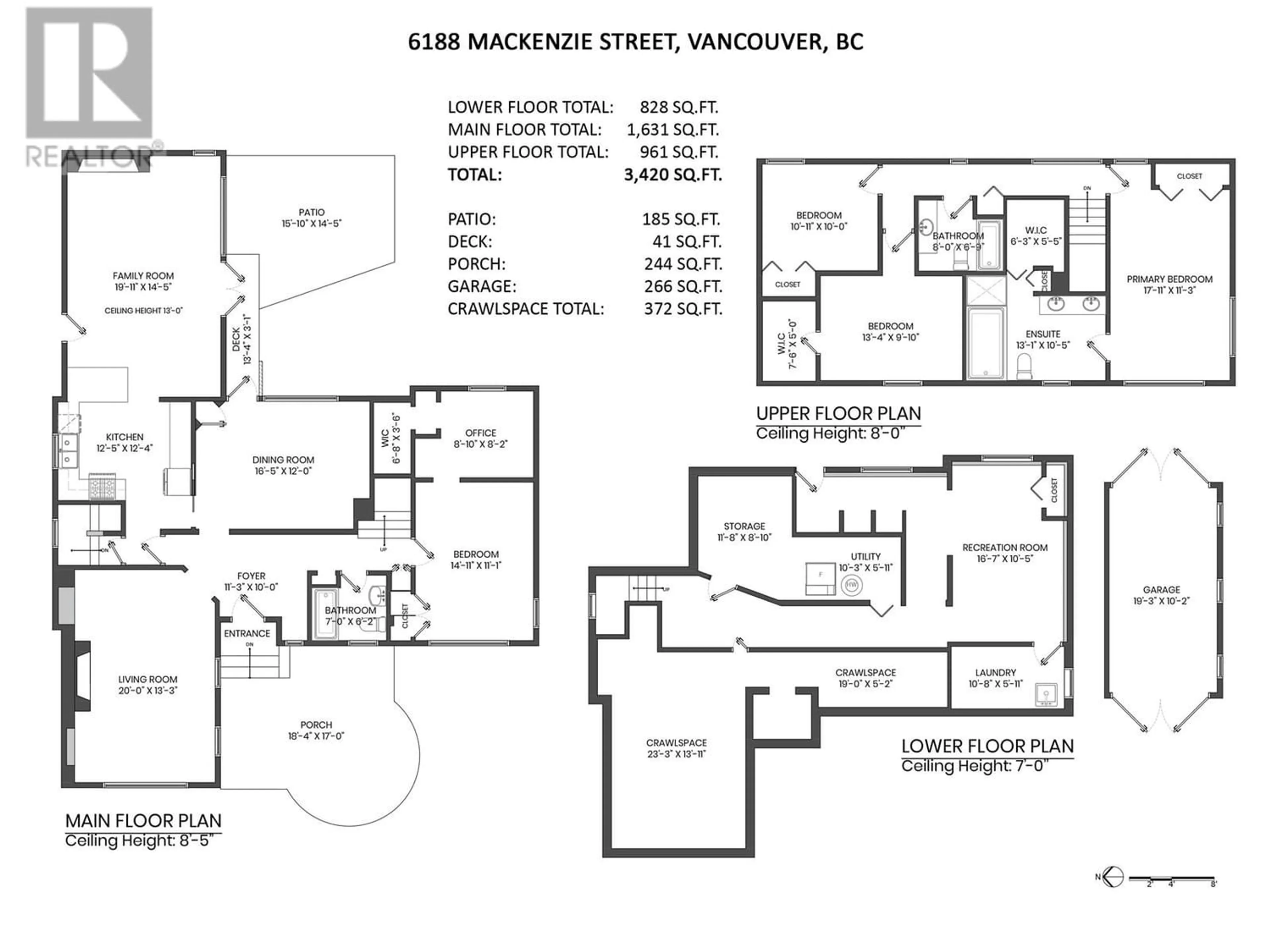 Floor plan for 6188 MACKENZIE STREET, Vancouver British Columbia V6N1H5