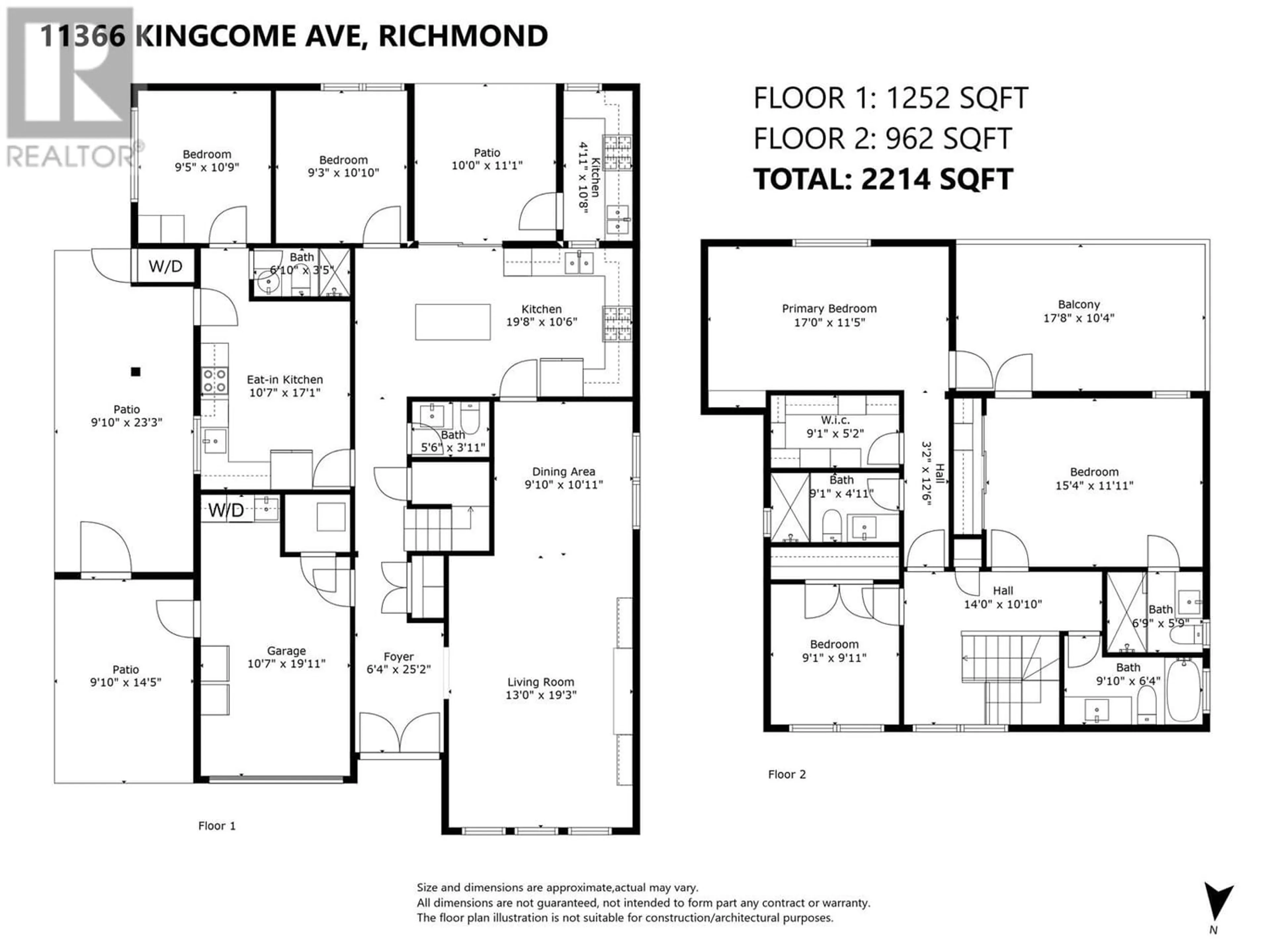 Floor plan for 11366 KINGCOME AVENUE, Richmond British Columbia V7A4W3