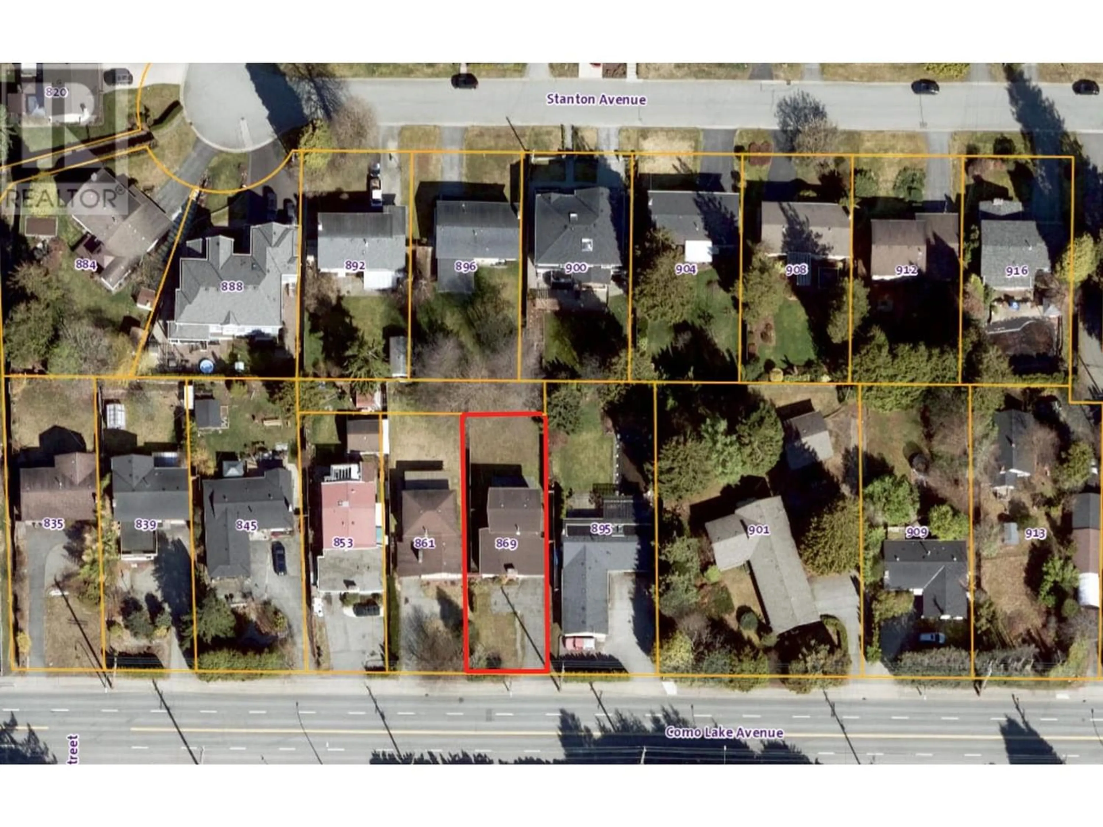 Picture of a map for 869 COMO LAKE AVENUE, Coquitlam British Columbia V3J3N2