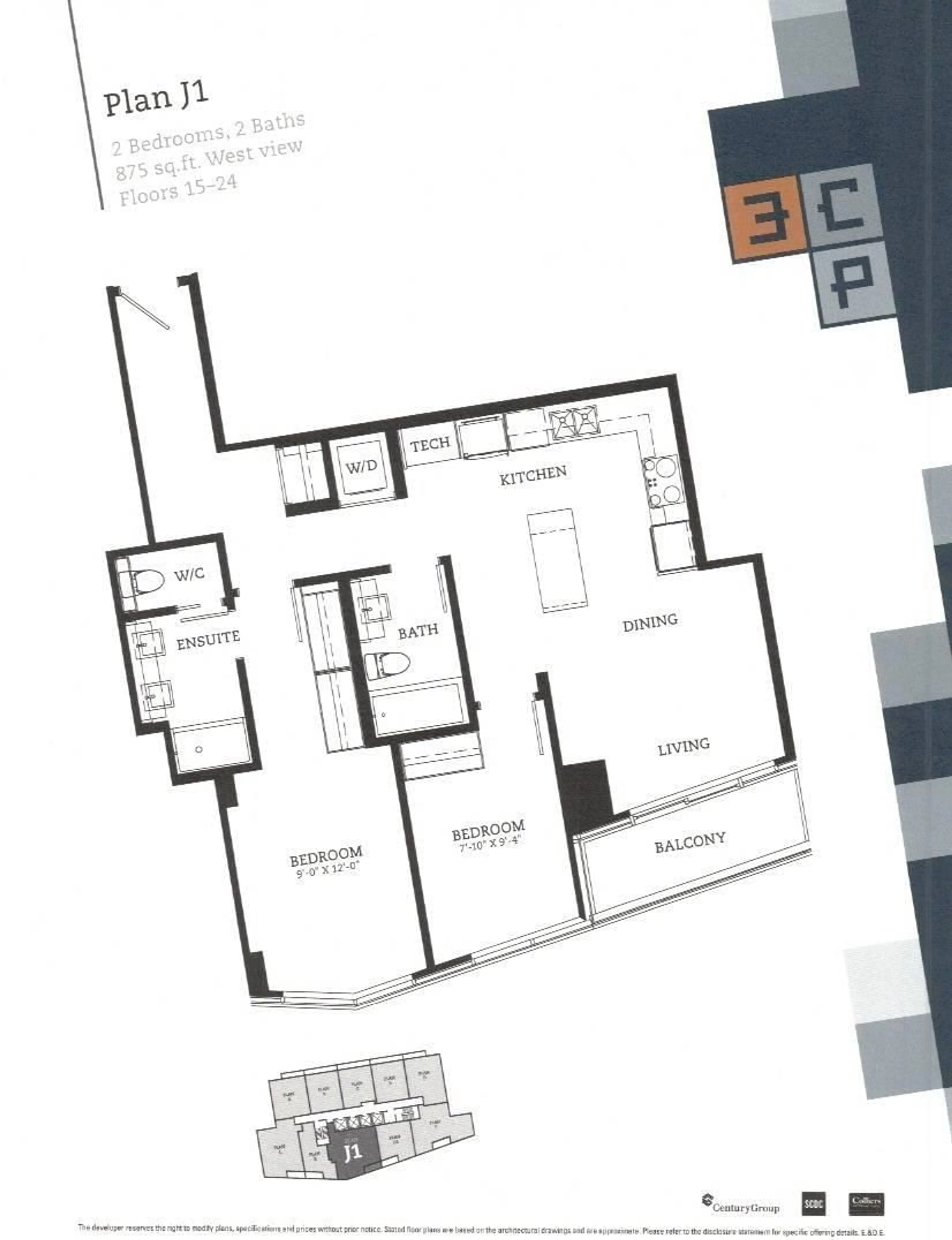 Floor plan for 2108 13495 CENTRAL AVENUE, Surrey British Columbia V3T0K2