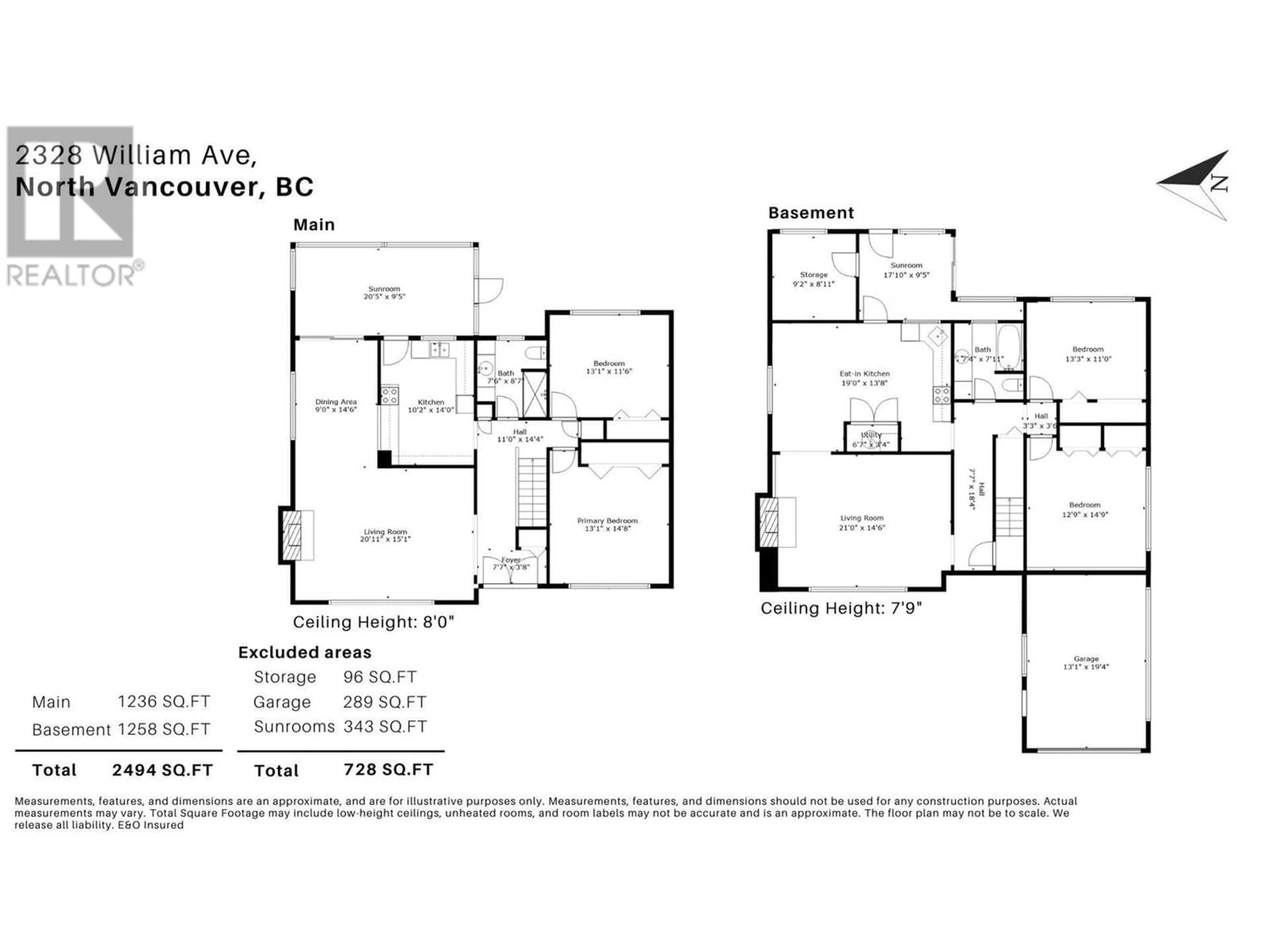 Floor plan for 2328 WILLIAM AVENUE, North Vancouver British Columbia V7J2P6