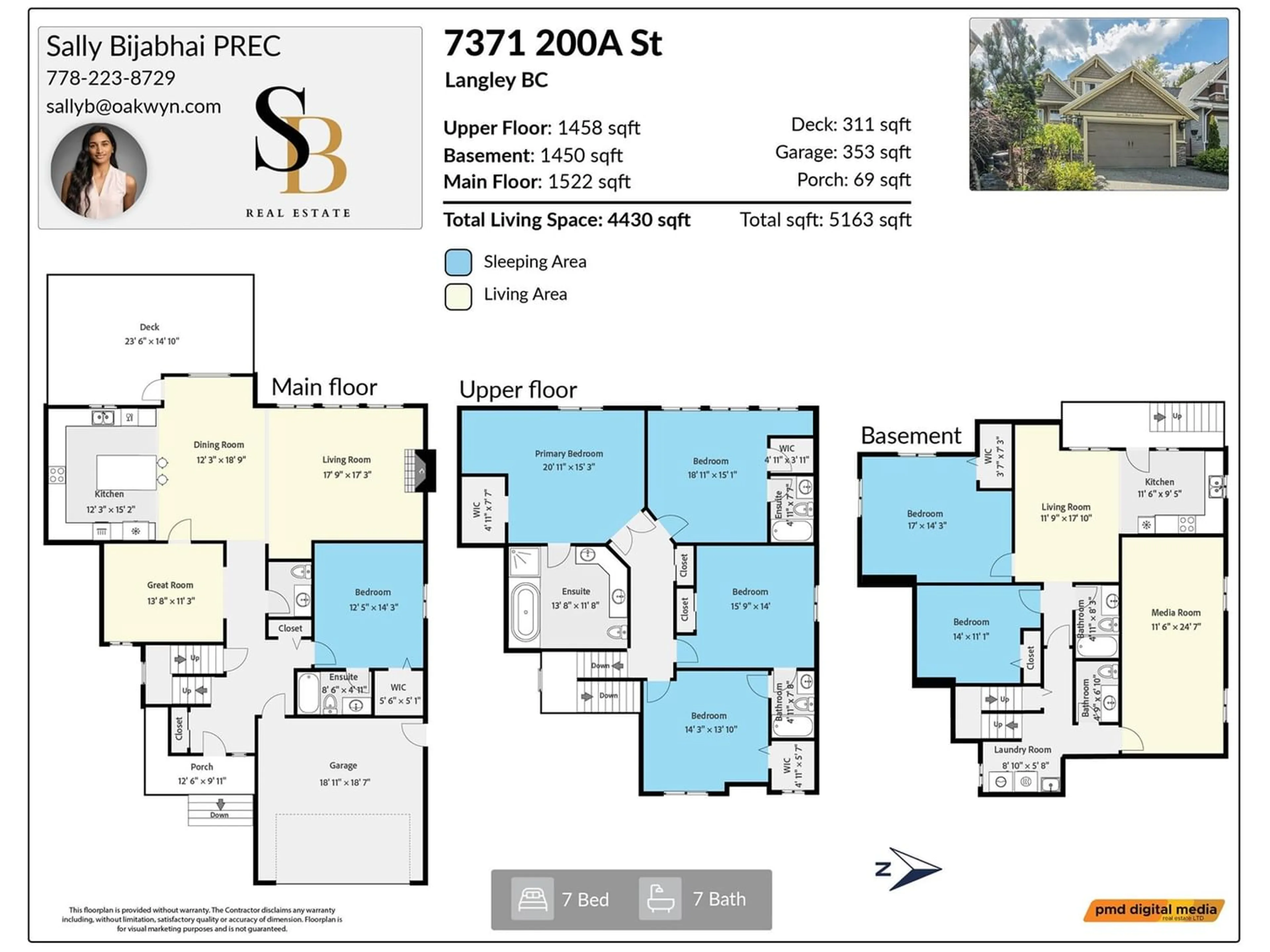 Floor plan for 7371 200A STREET, Langley British Columbia V2Y3G5