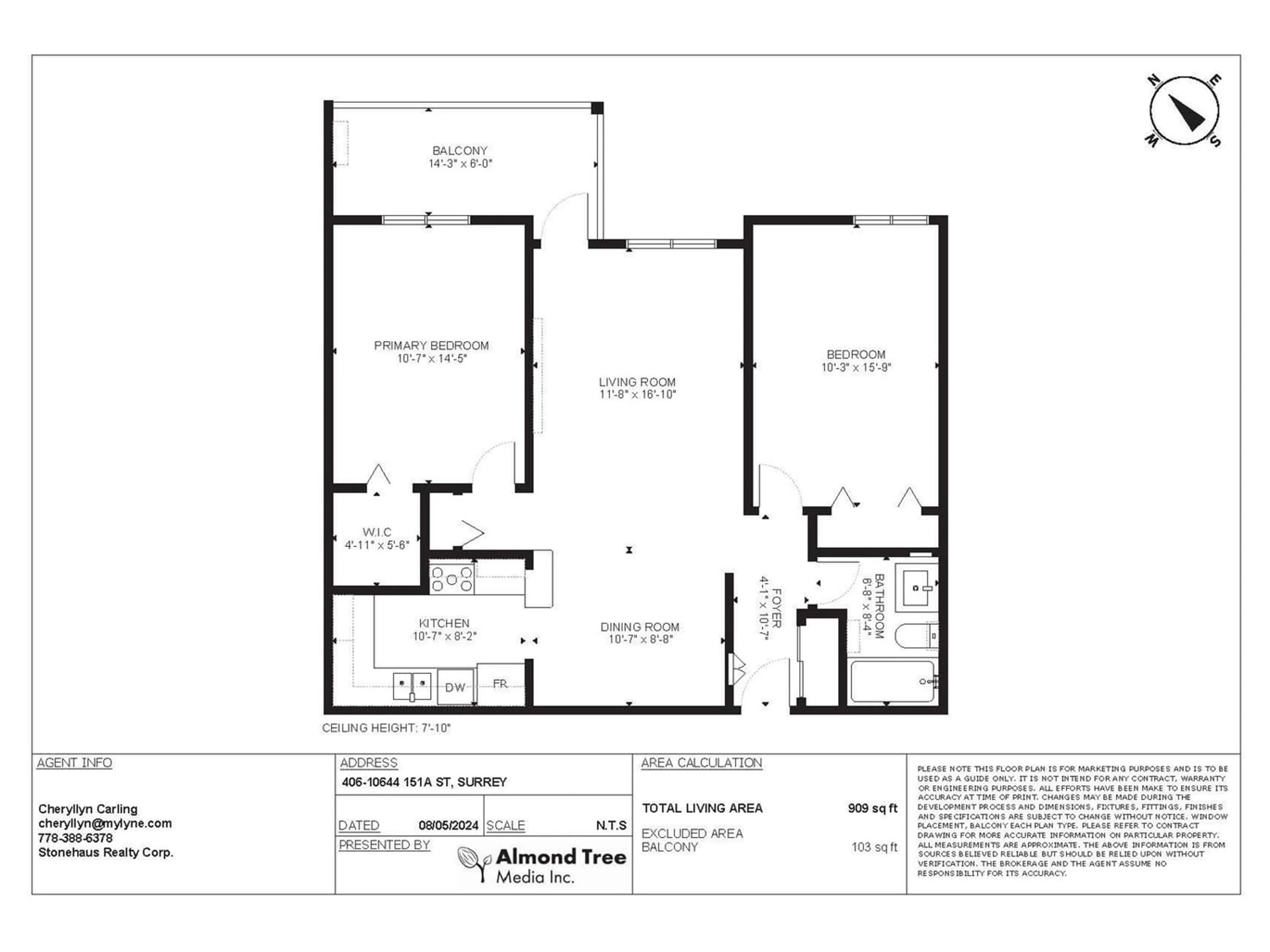 Floor plan for 406 10644 151A STREET, Surrey British Columbia V3R8R3