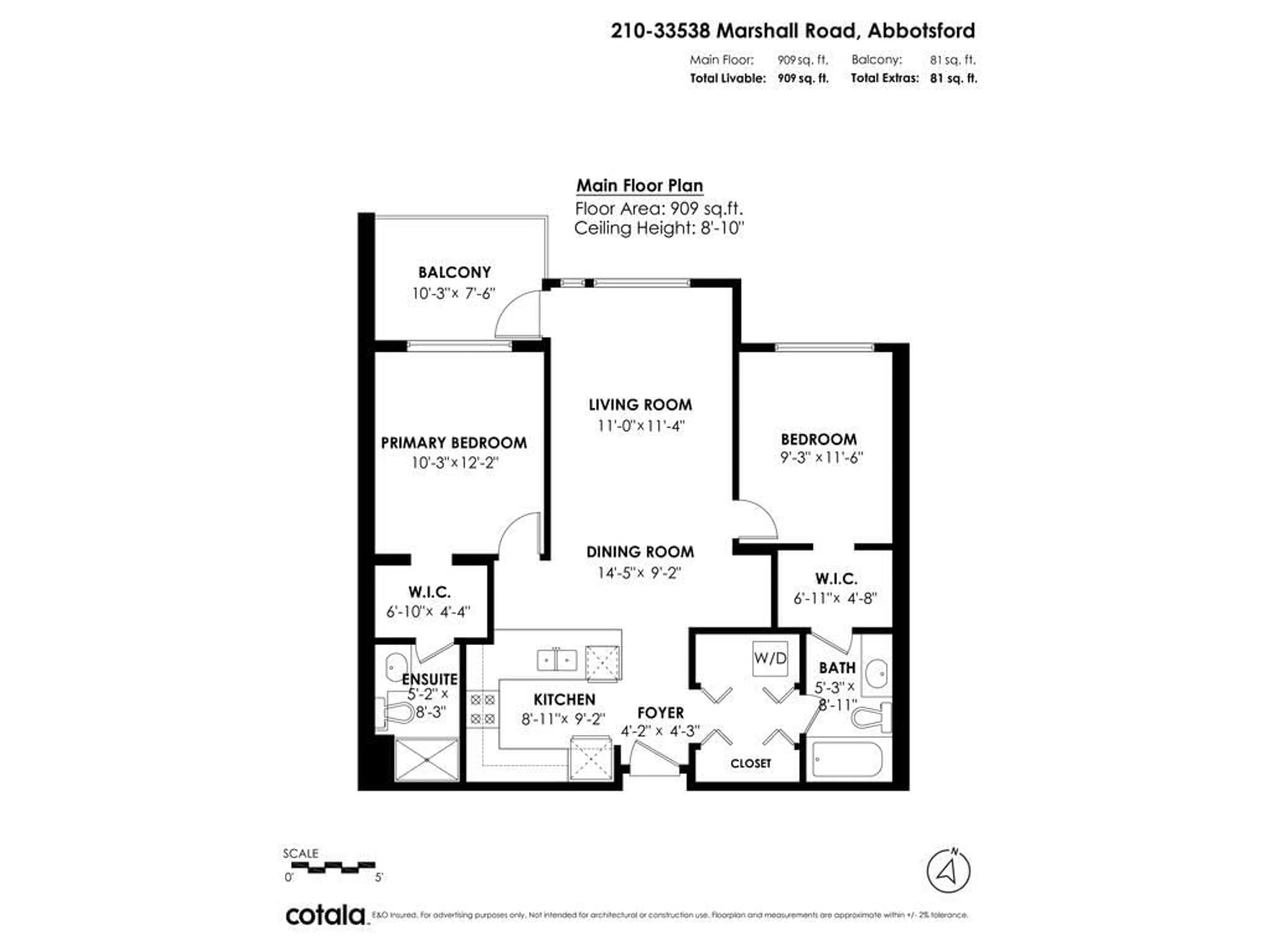 Floor plan for 210 33538 MARSHALL ROAD, Abbotsford British Columbia V2S0C7