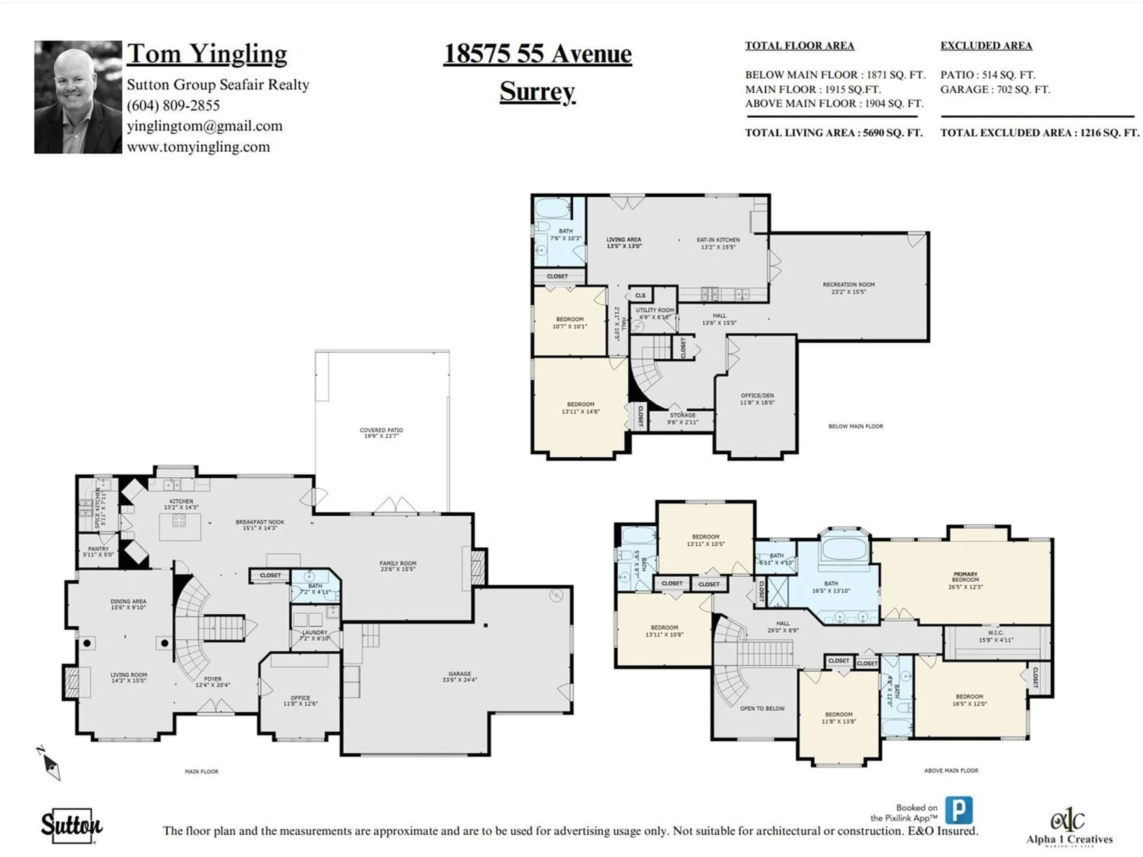 Floor plan for 18575 55 AVENUE, Surrey British Columbia V3S9E5