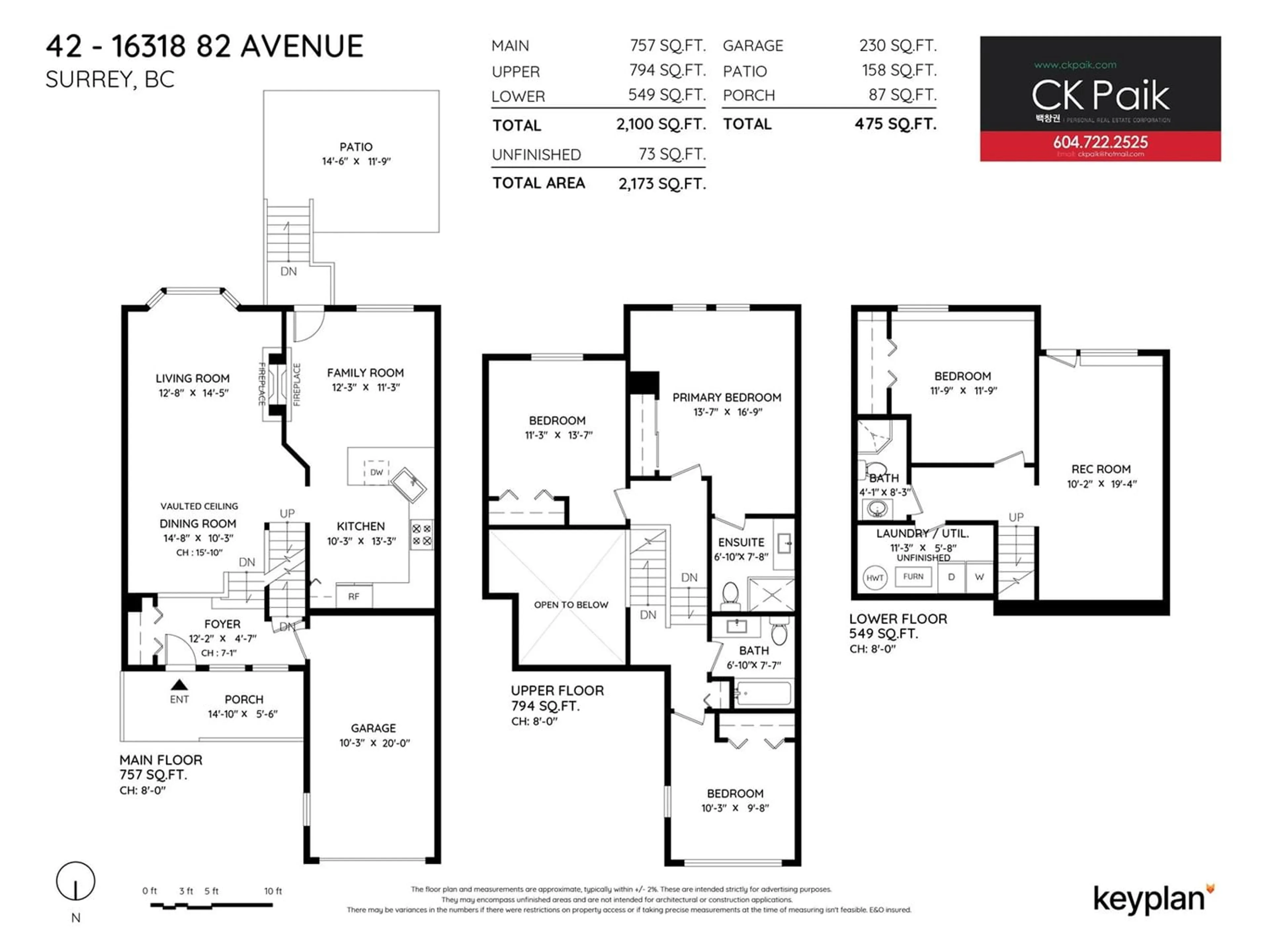 Floor plan for 42 16318 82 AVENUE, Surrey British Columbia V4N0N9