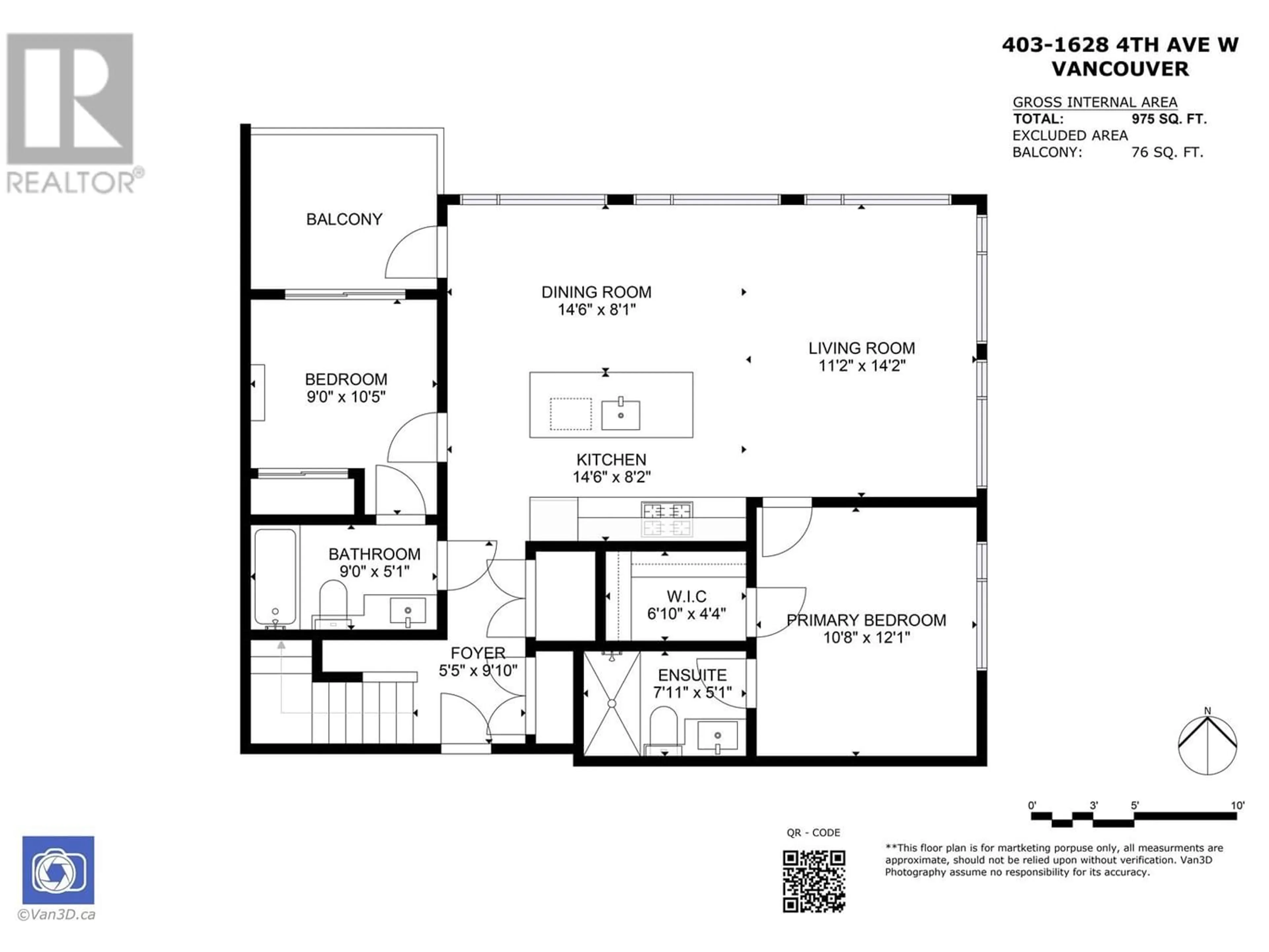 Floor plan for 403 1628 W 4TH AVENUE, Vancouver British Columbia V6J0G6