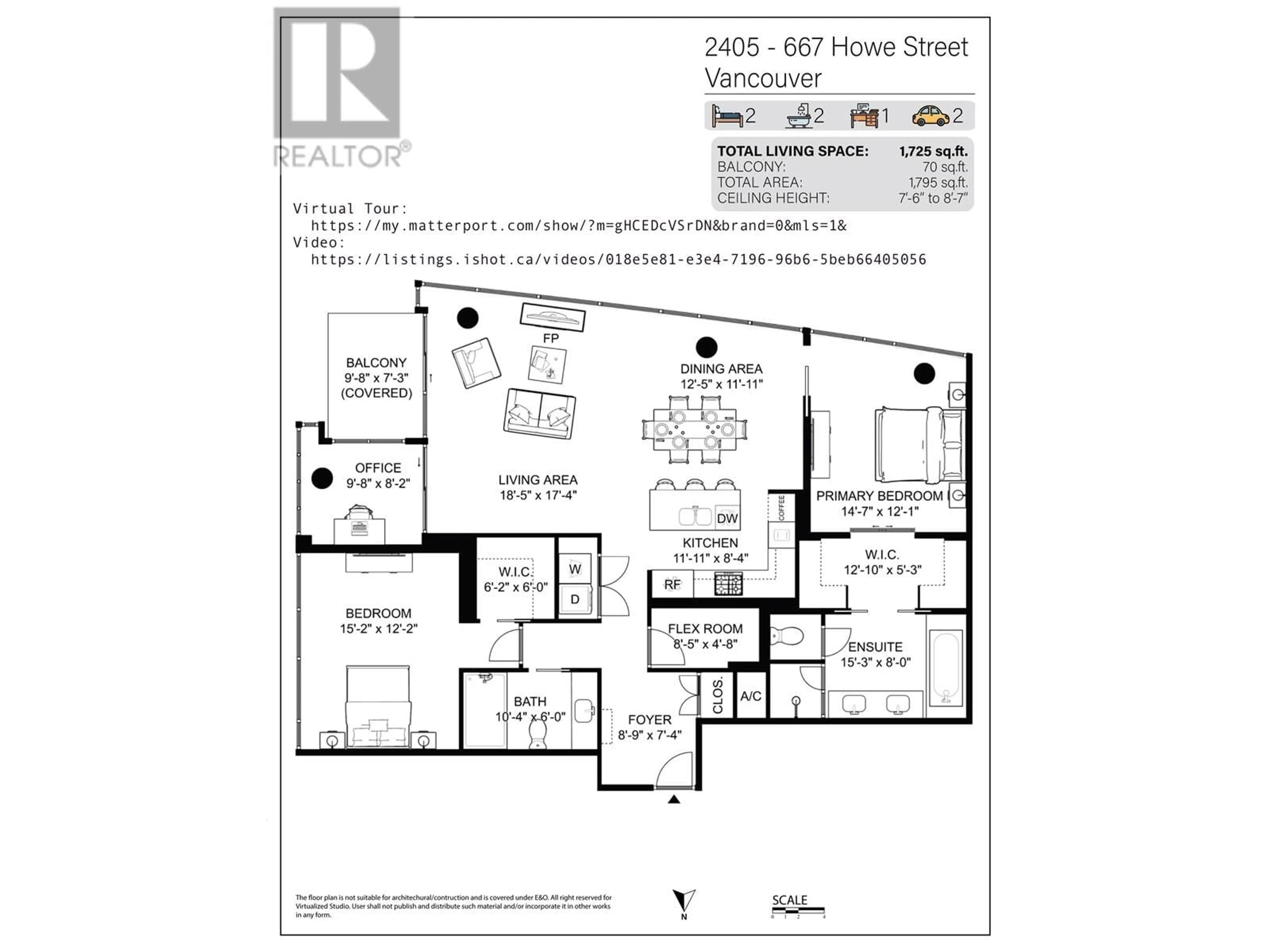 Floor plan for 2405 - 667 HOWE STREET, Vancouver British Columbia V6C0B5