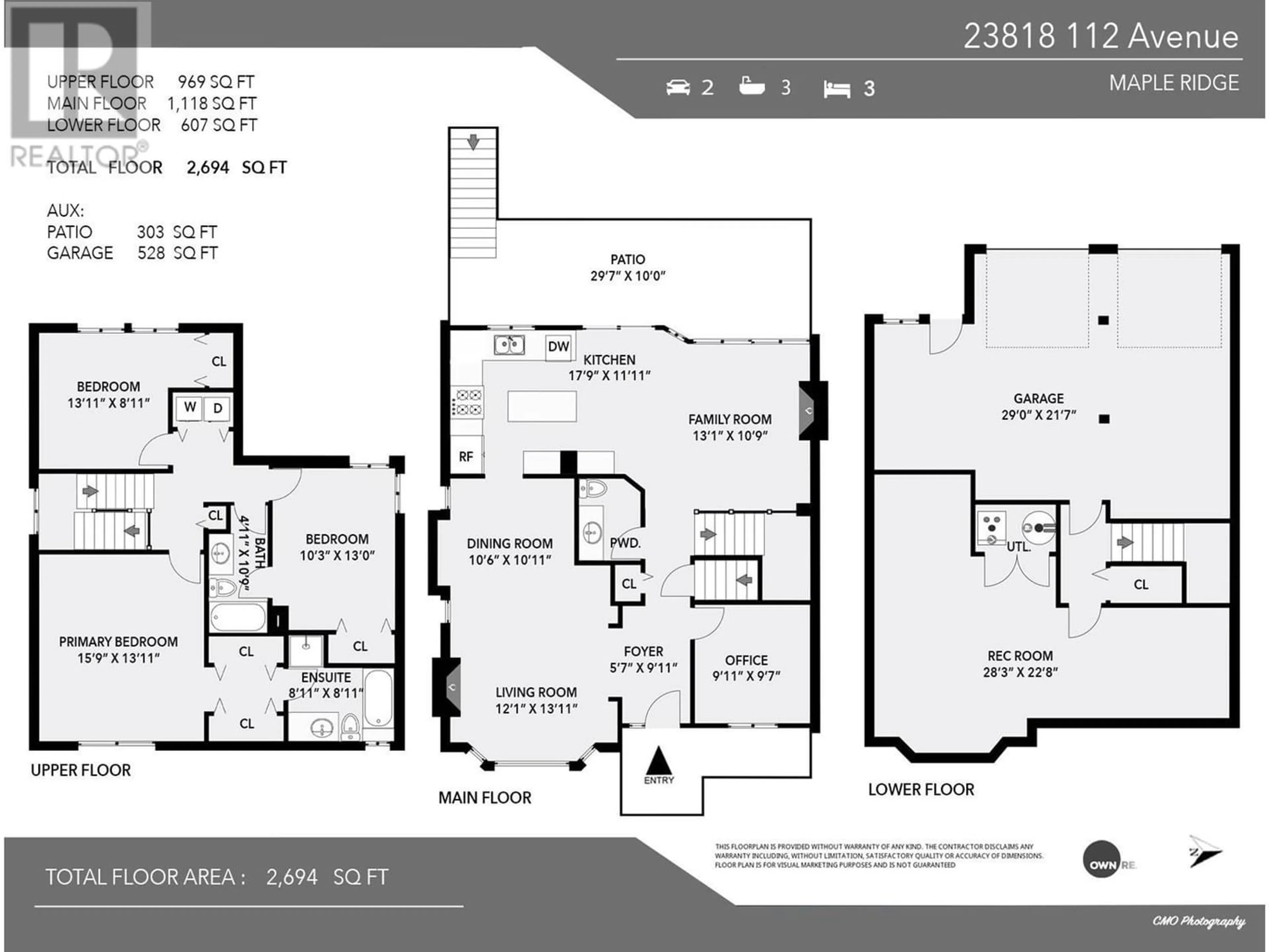 Floor plan for 23818 112 AVENUE, Maple Ridge British Columbia V2W1E5