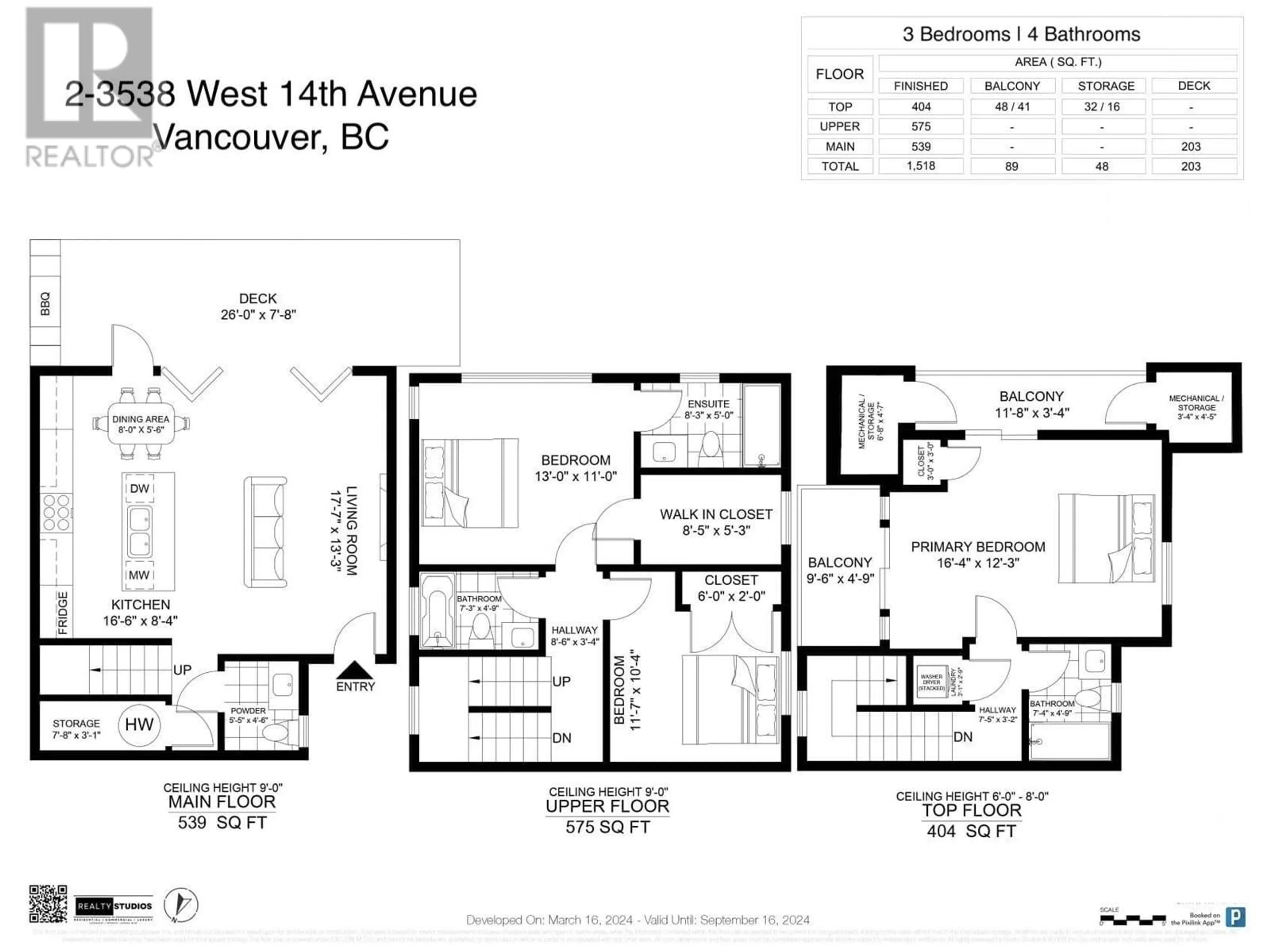 Floor plan for B 3538 W 14TH AVENUE, Vancouver British Columbia V6R2W4