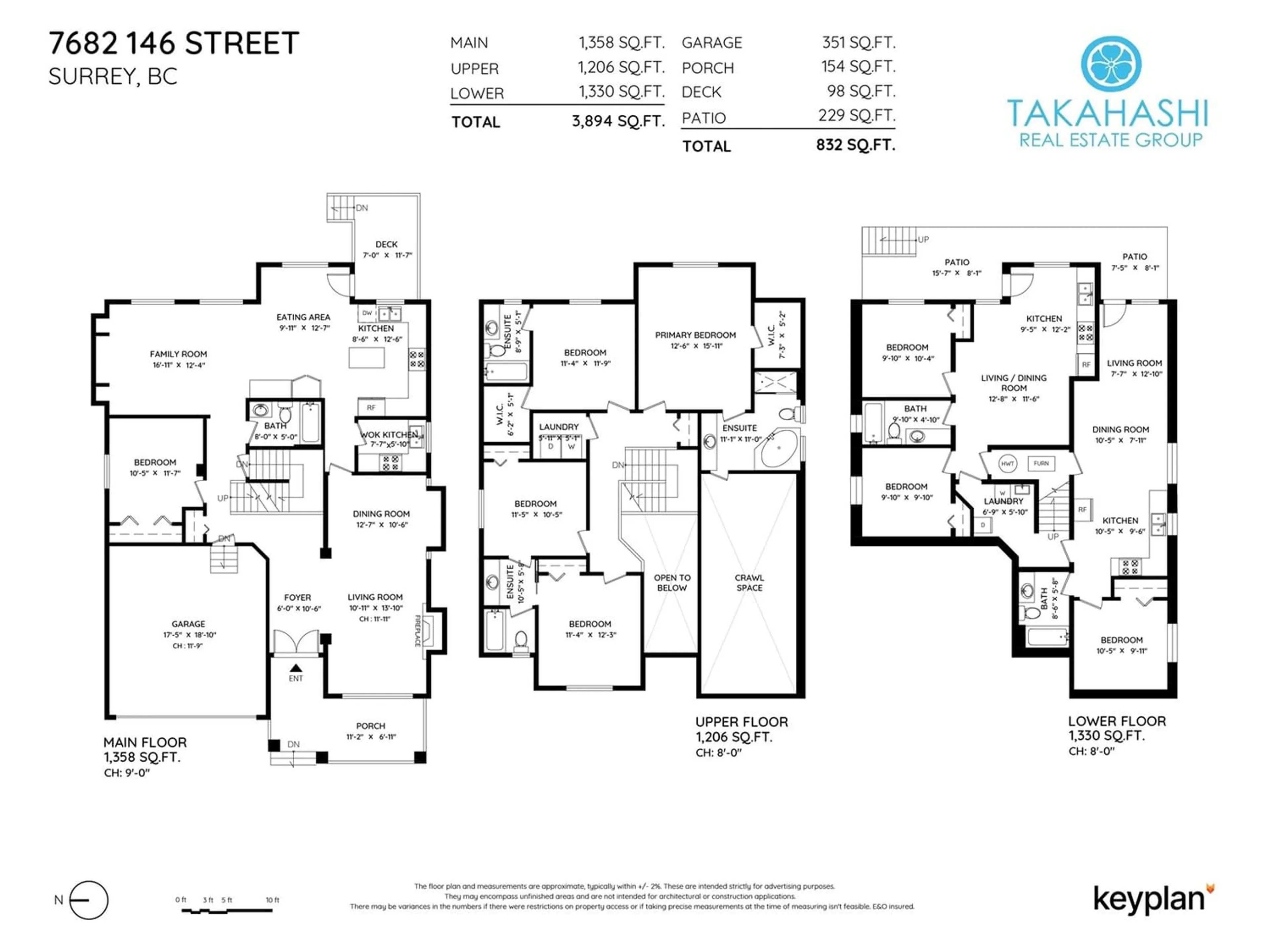 Floor plan for 7682 146 STREET, Surrey British Columbia V3Z0M5