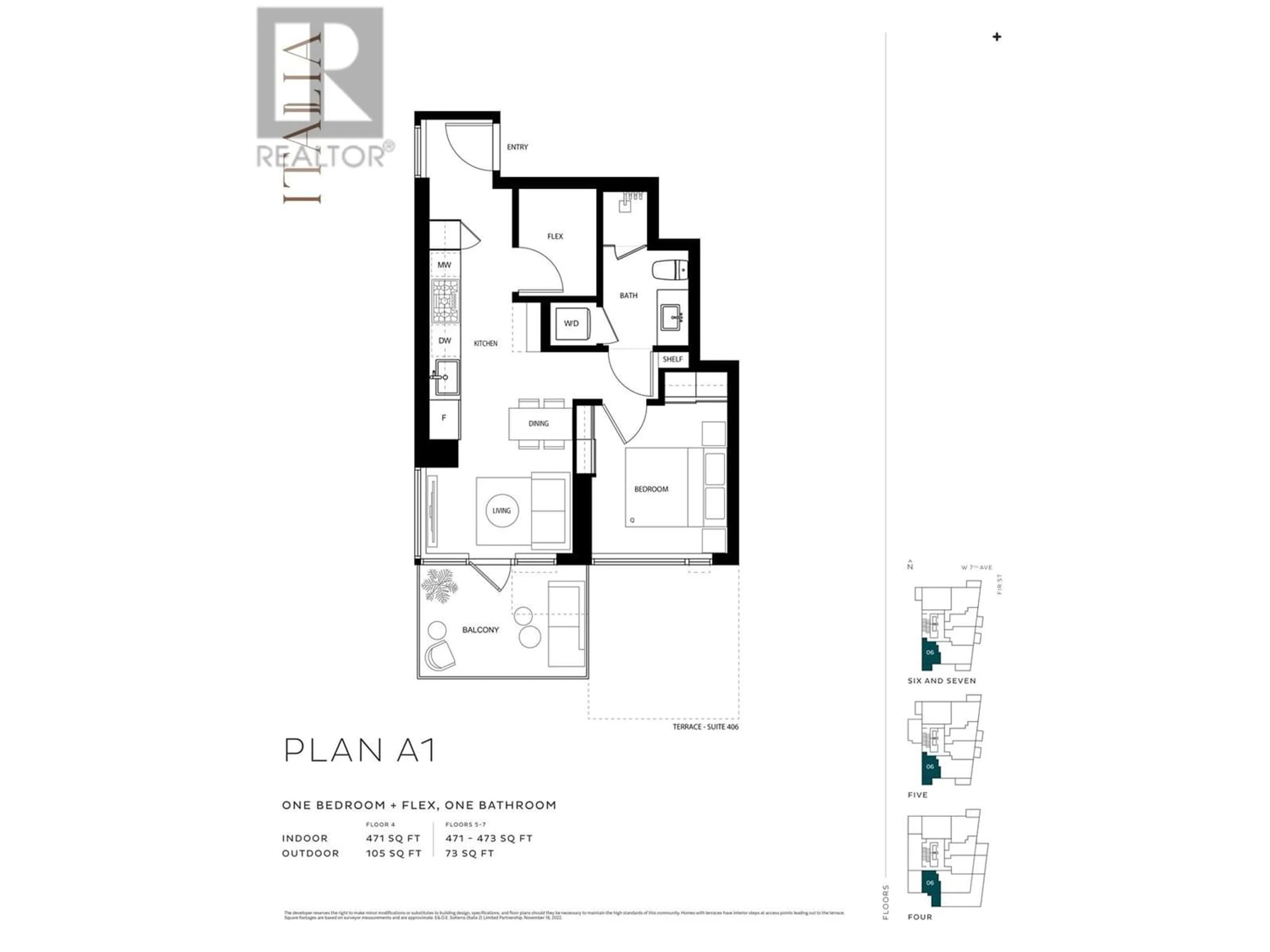 Floor plan for 606 2323 FIR STREET, Vancouver British Columbia V6J1S5