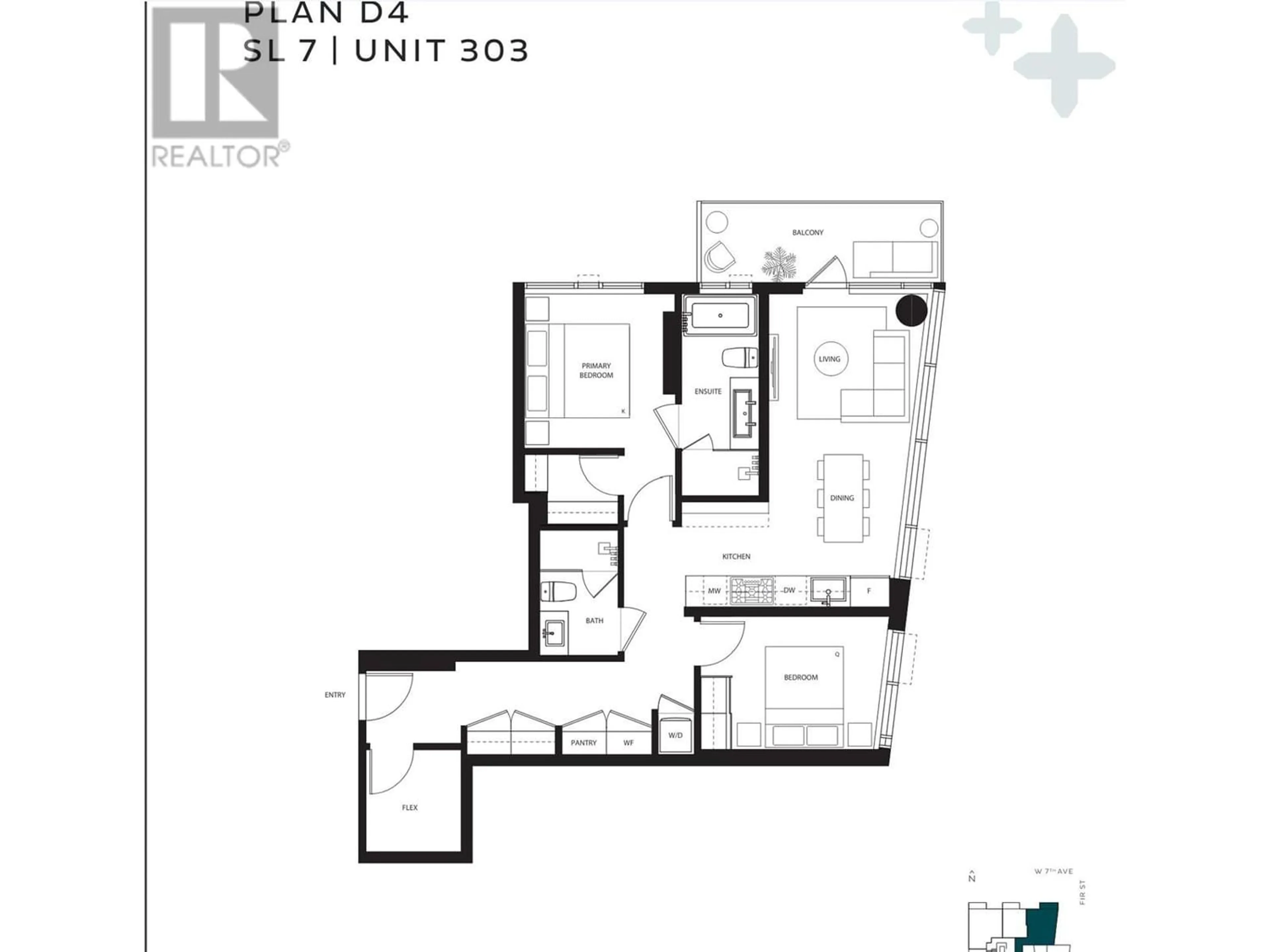 Floor plan for 303 2323 FIR STREET, Vancouver British Columbia V6J1S5