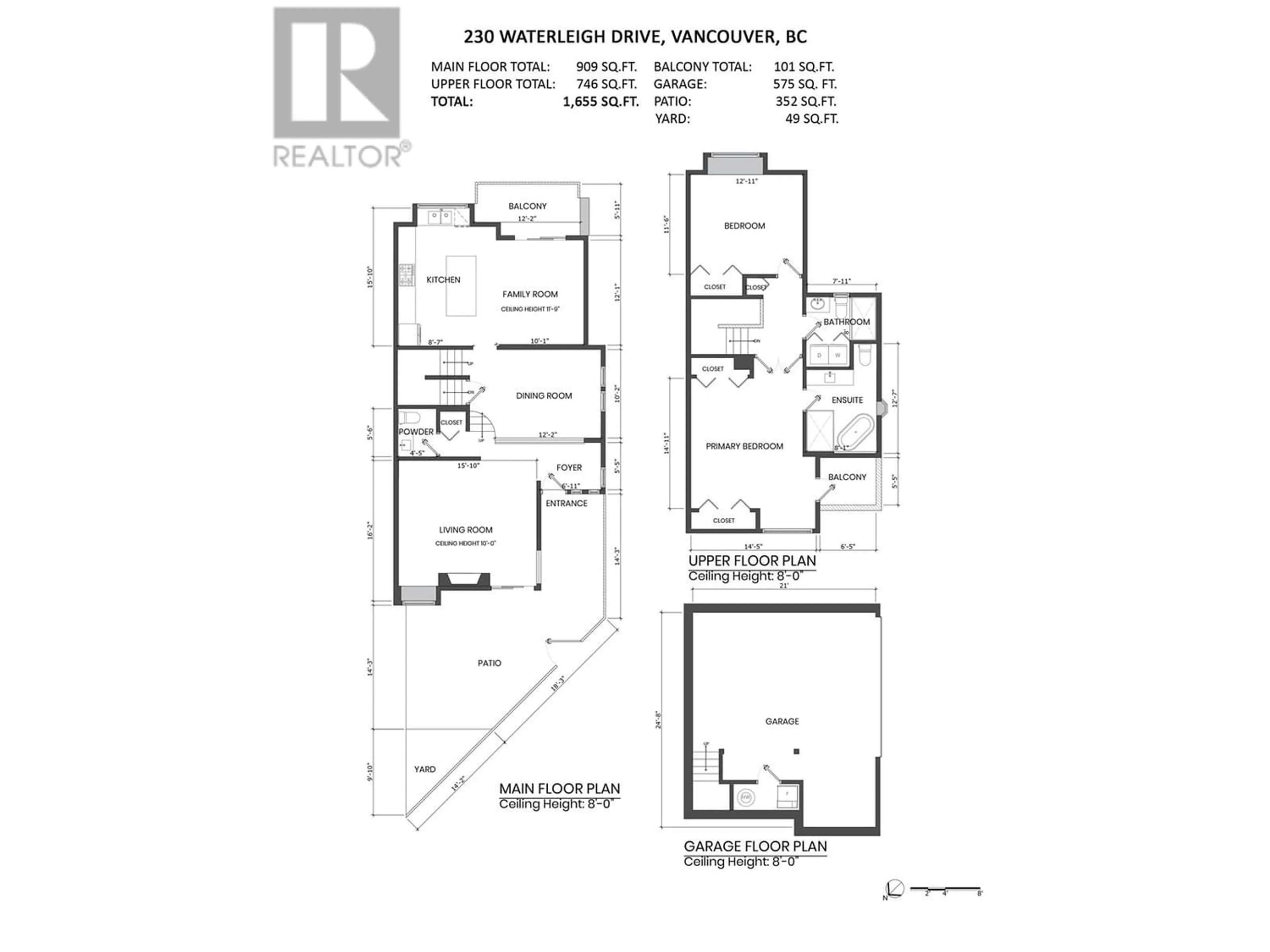 Floor plan for 230 WATERLEIGH DRIVE, Vancouver British Columbia V5X4T2