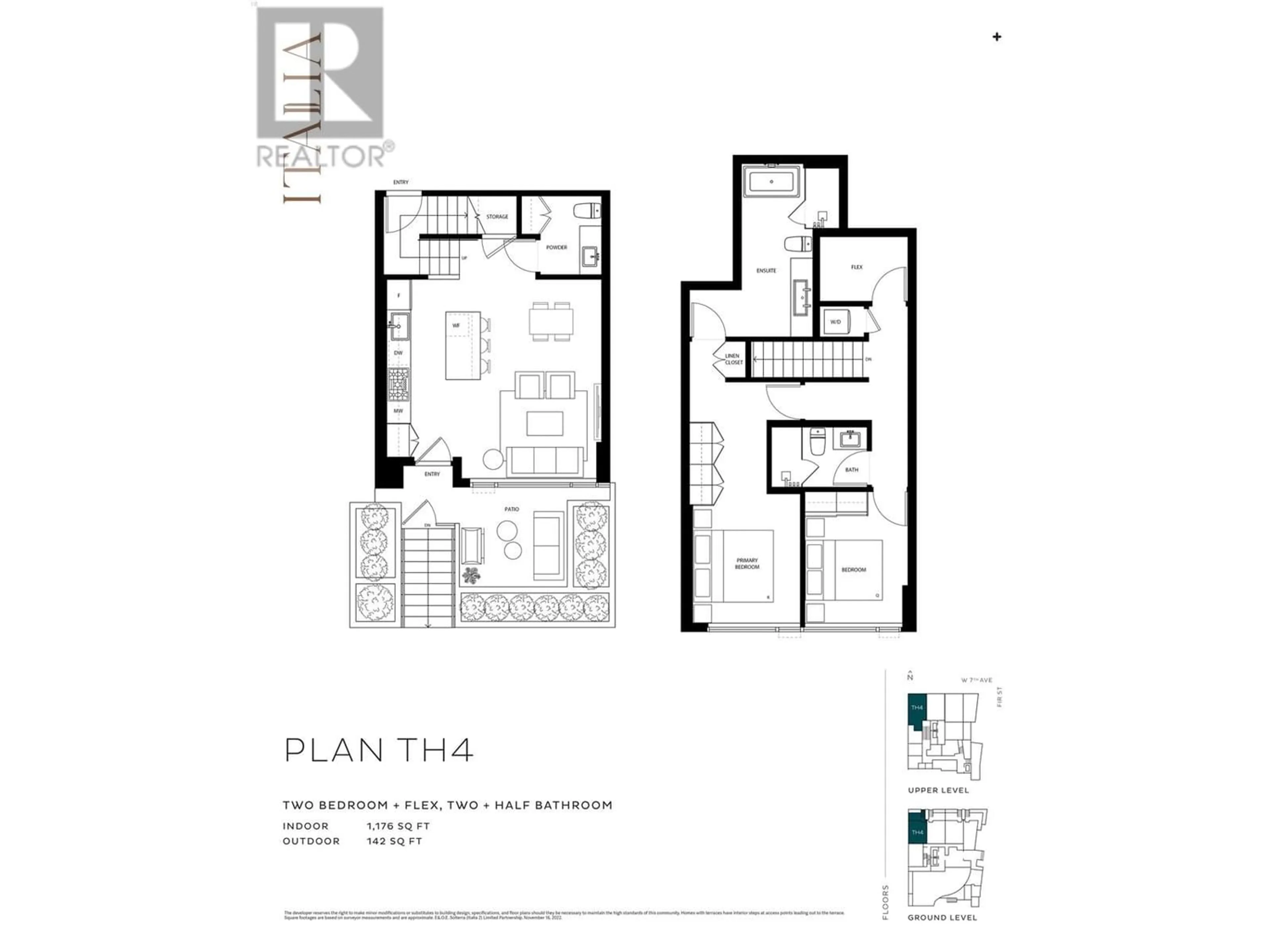 Floor plan for TH4 2323 FIR STREET, Vancouver British Columbia V6J1S5