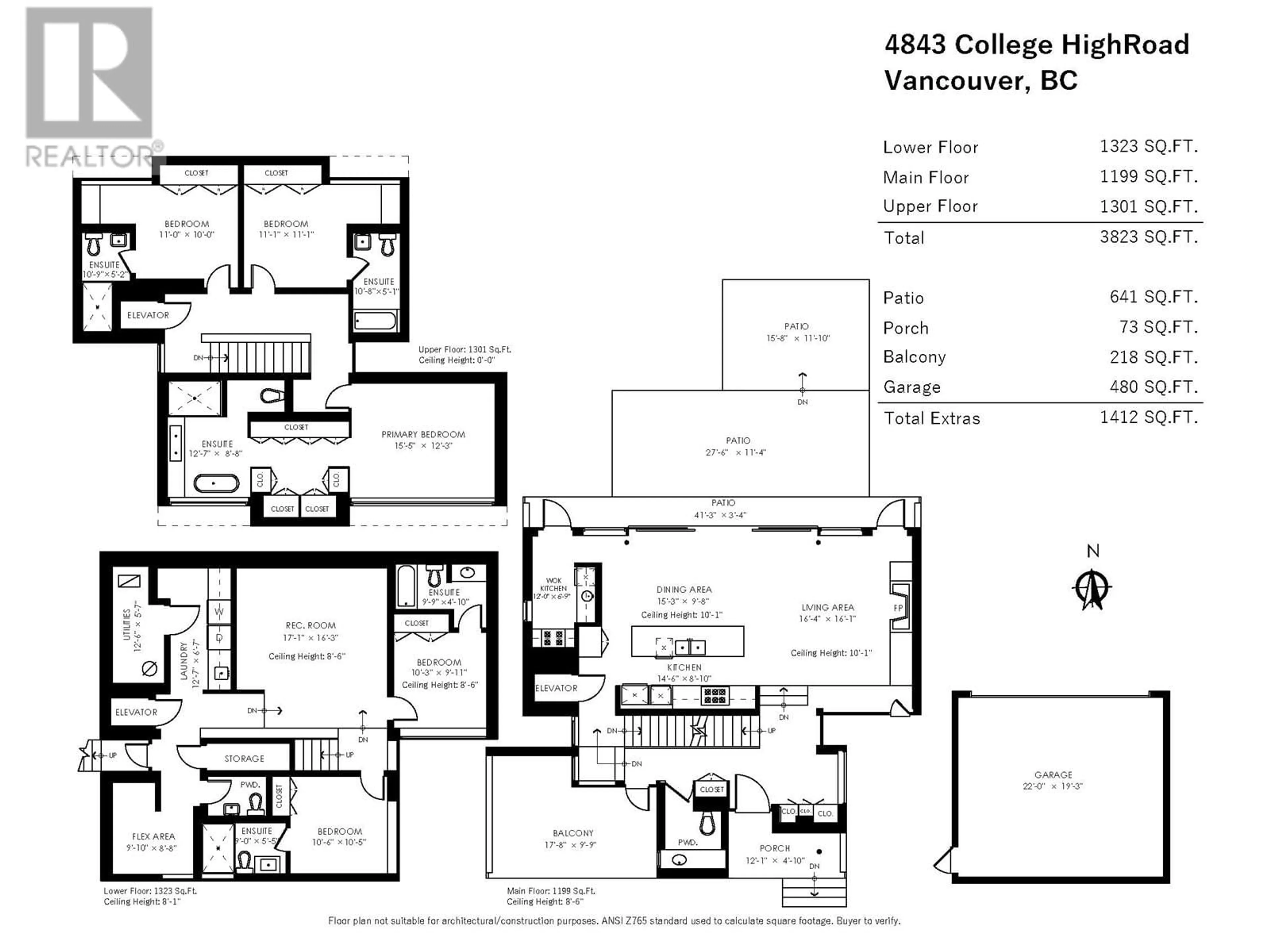 Floor plan for 4843 COLLEGE HIGHROAD, Vancouver British Columbia V6T1G6